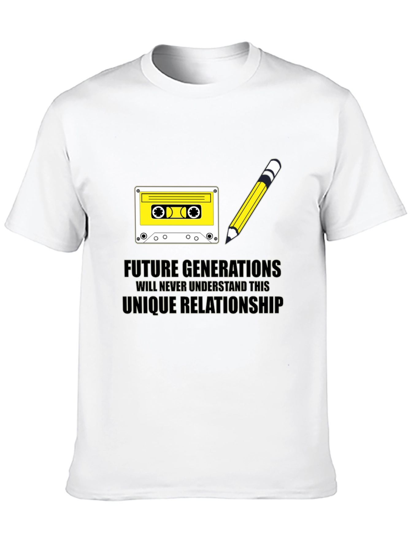 Black Retro Cassette & Pencil T-Shirt - Future Generations view 10