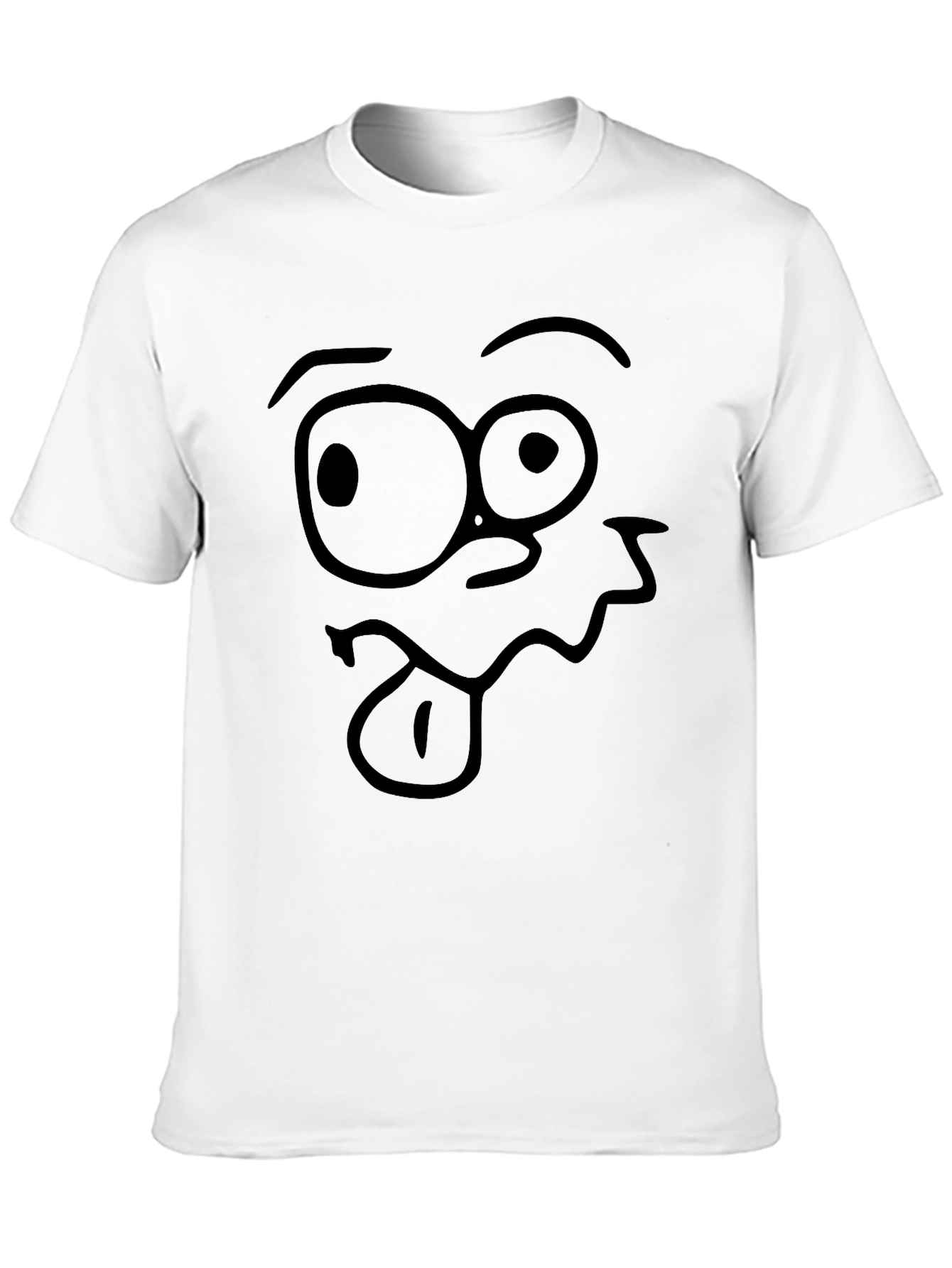 Funny Face Graphic Black T-Shirt - 10