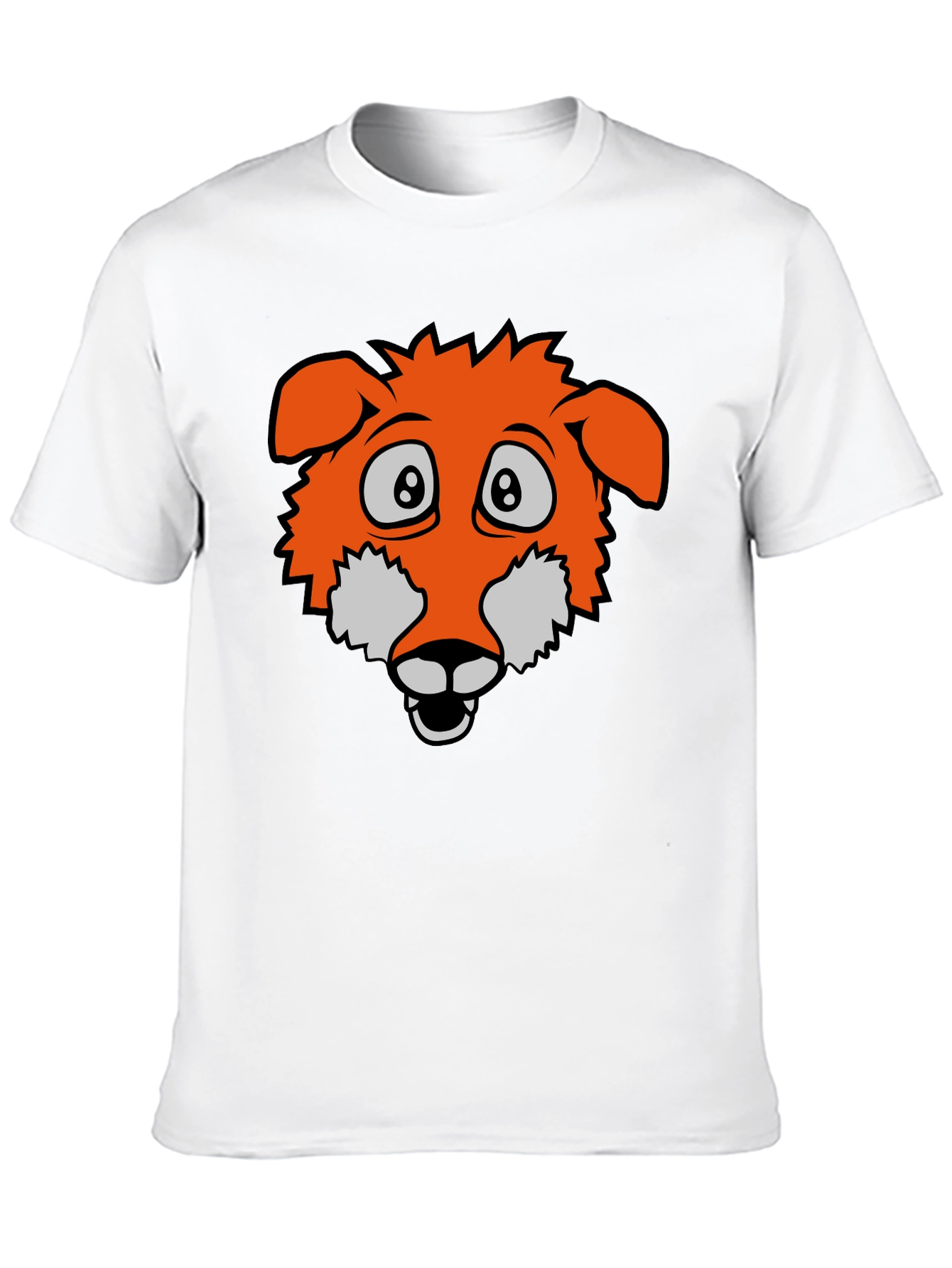 Black Cartoon Fox Graphic Tee - Black view 10