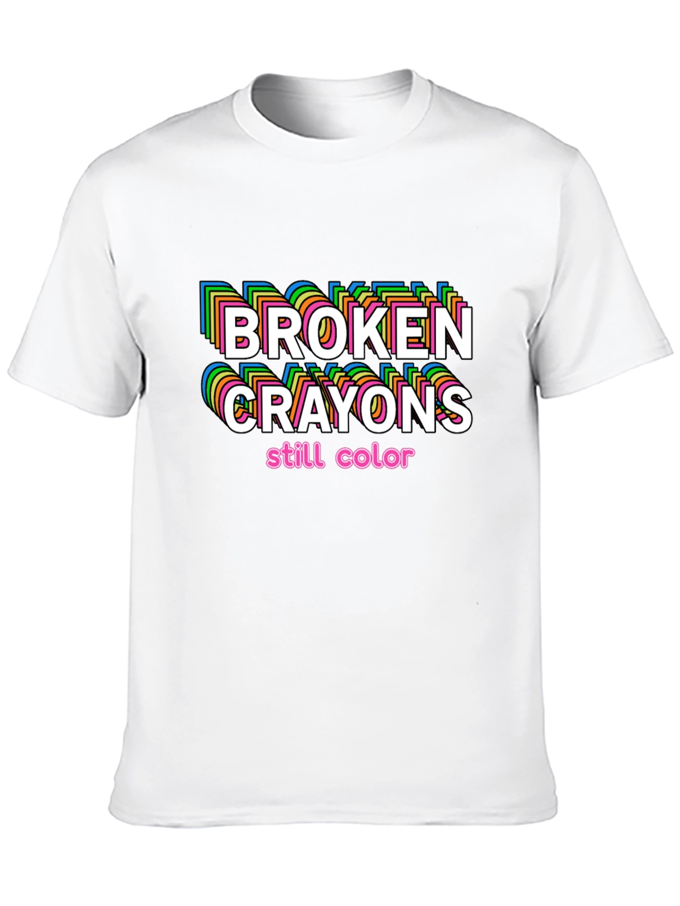 Black Broken Crayons Still Color Graphic T-Shirt view 10