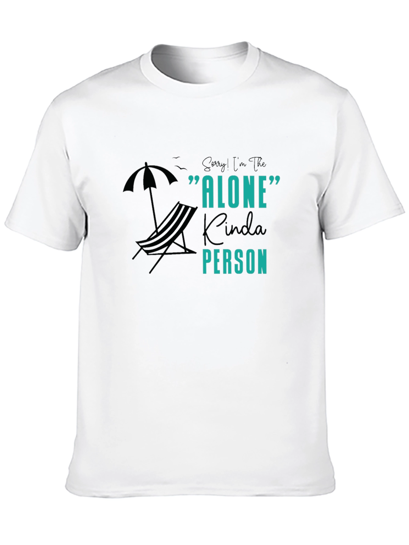 Black Alone Kinda Person Graphic Tee - Unisex Black T-Shirt view 10