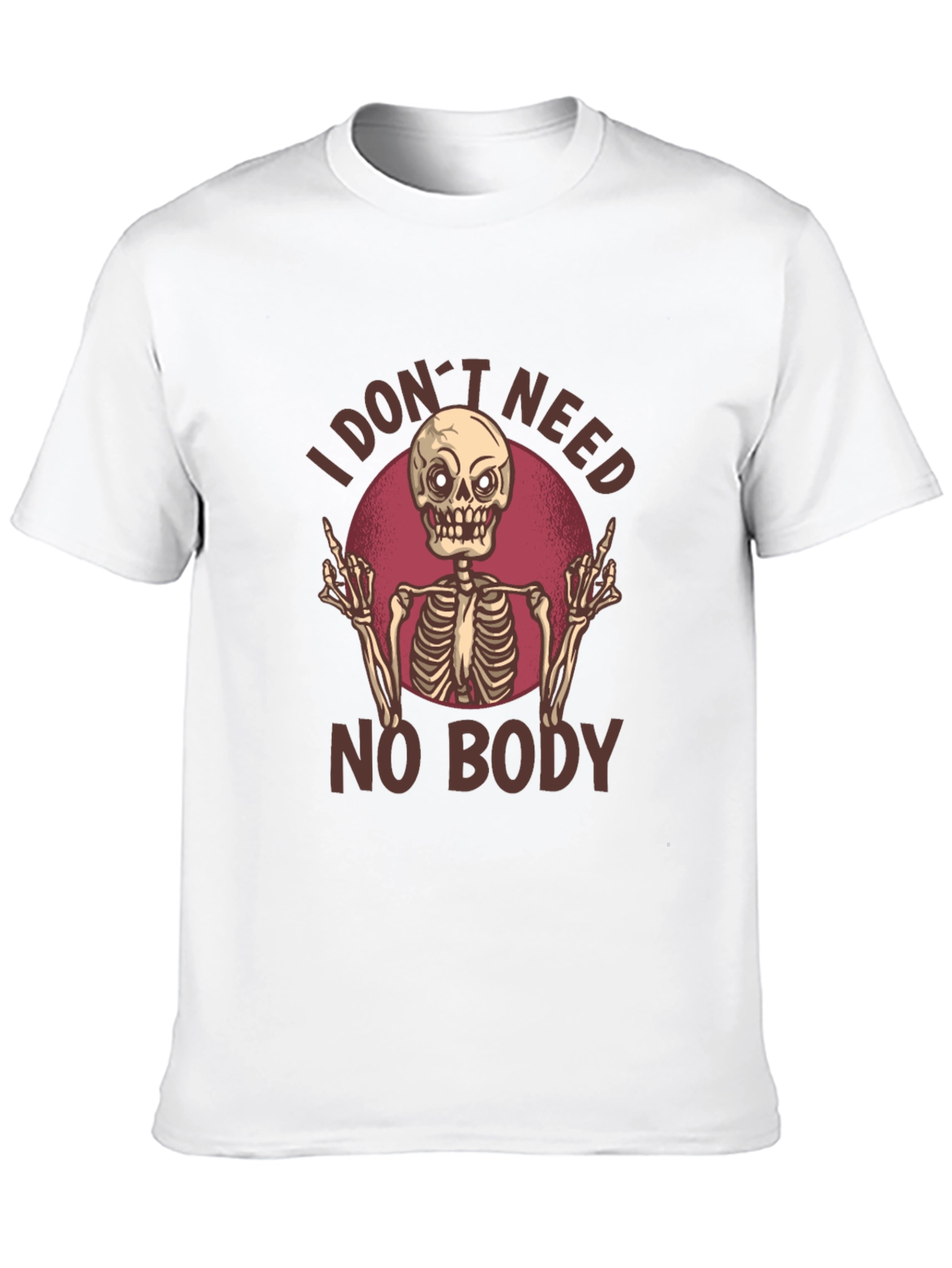 Black I Don't Need No Body Skeleton Graphic T-Shirt view 10