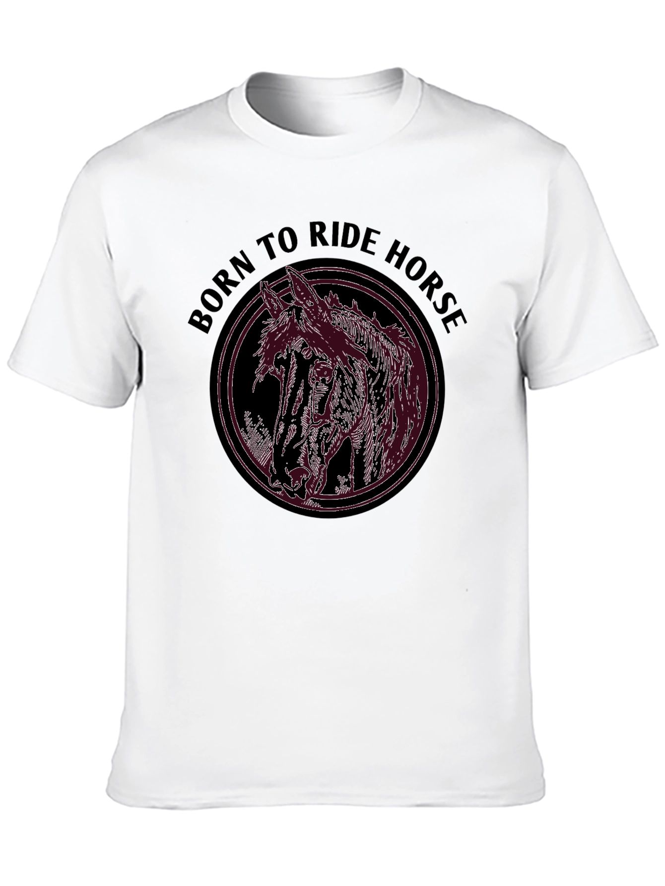 Black Born to Ride Horse Graphic Tee view 10