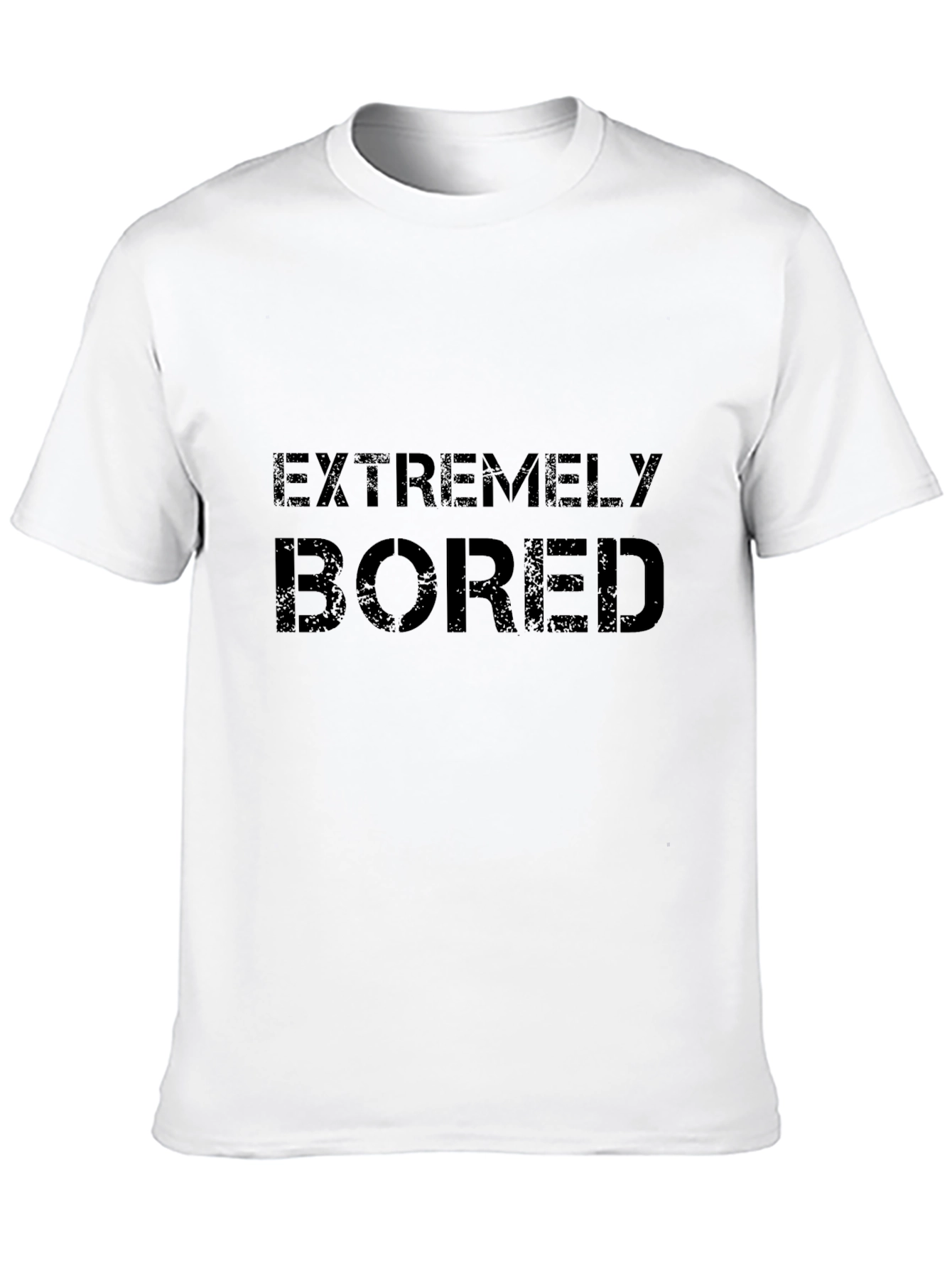 Black Extremely Bored Graphic Tee - Black Crew Neck T-Shirt view 10