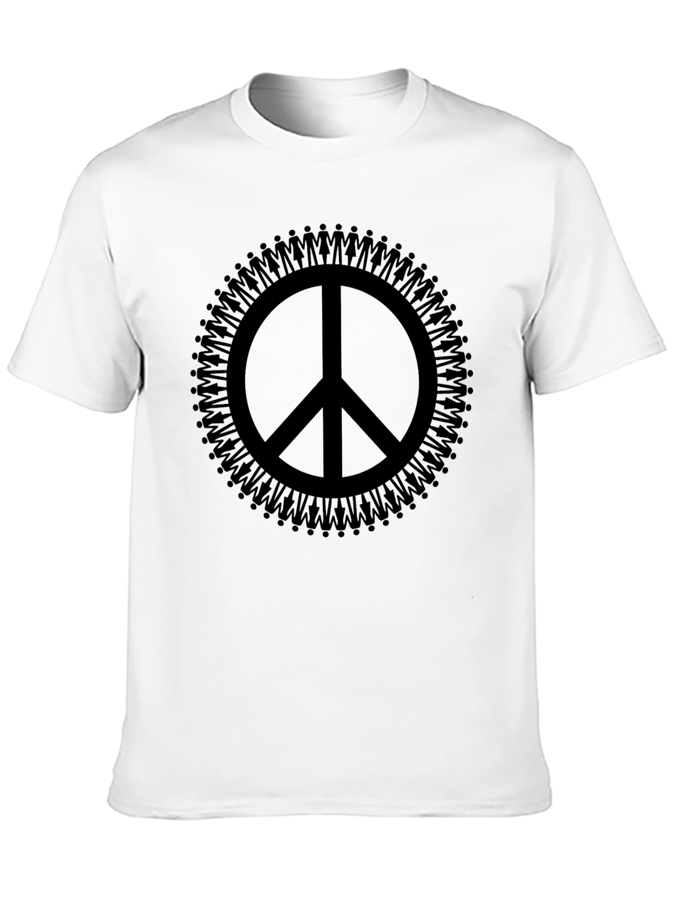 Black Peace Sign People Circle Graphic T-Shirt view 10
