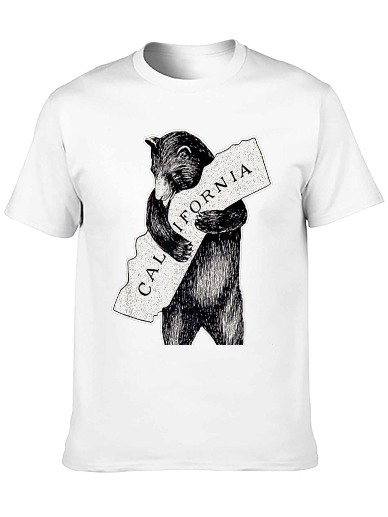 California Bear Hug Graphic Tee - Black Cotton Blend - 10