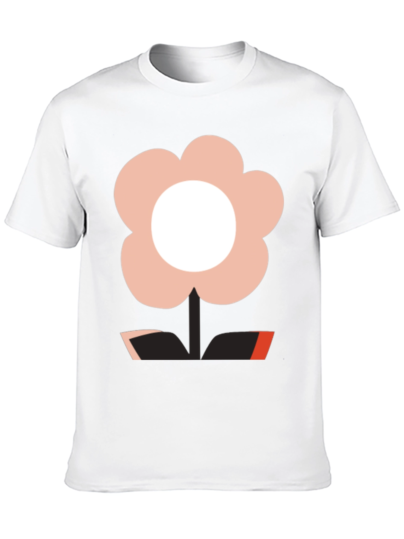 Black Modern Flower Graphic Black T-Shirt view 10