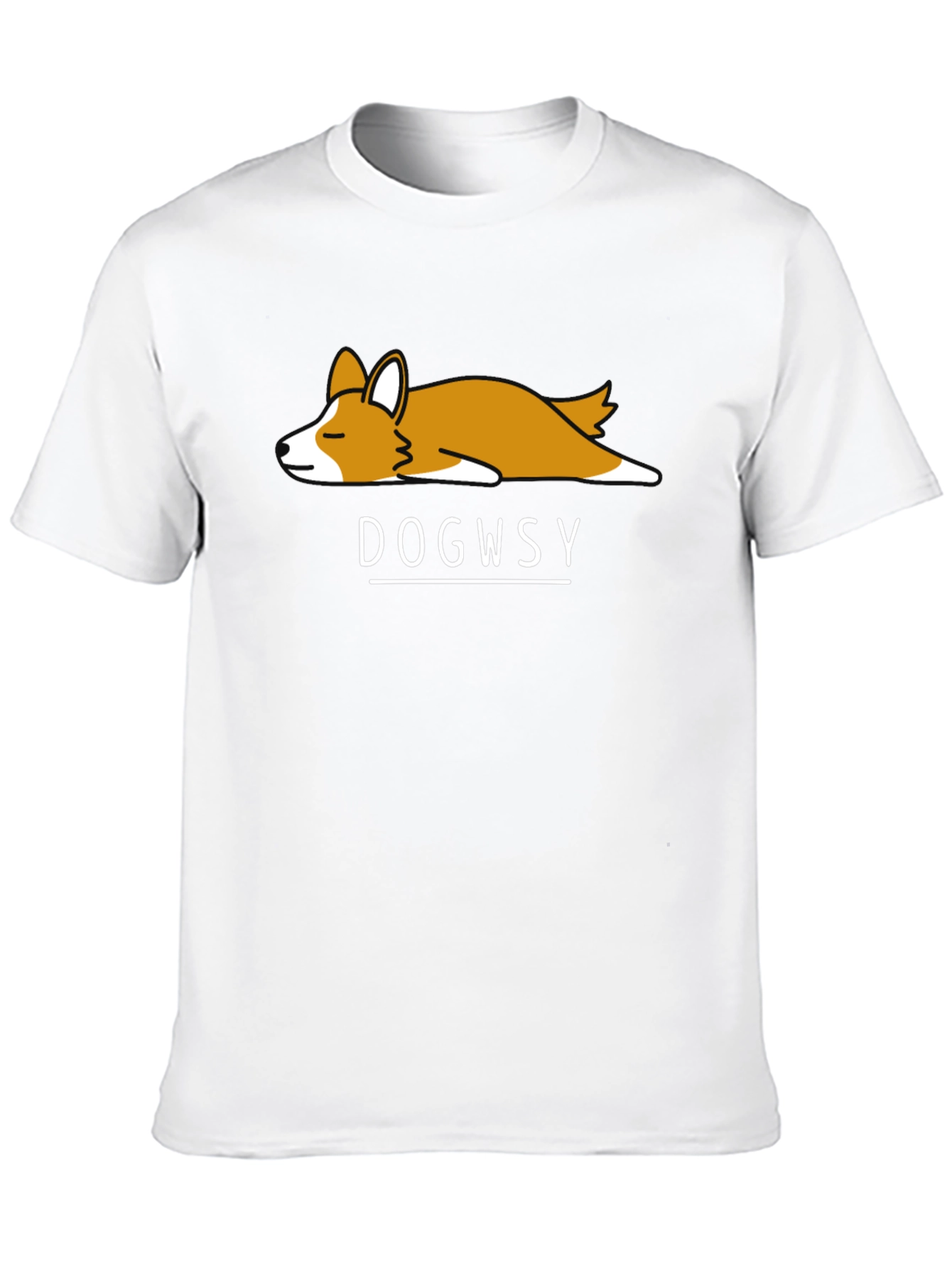 Black Dogwsy Nap Corgi Black T-Shirt view 10