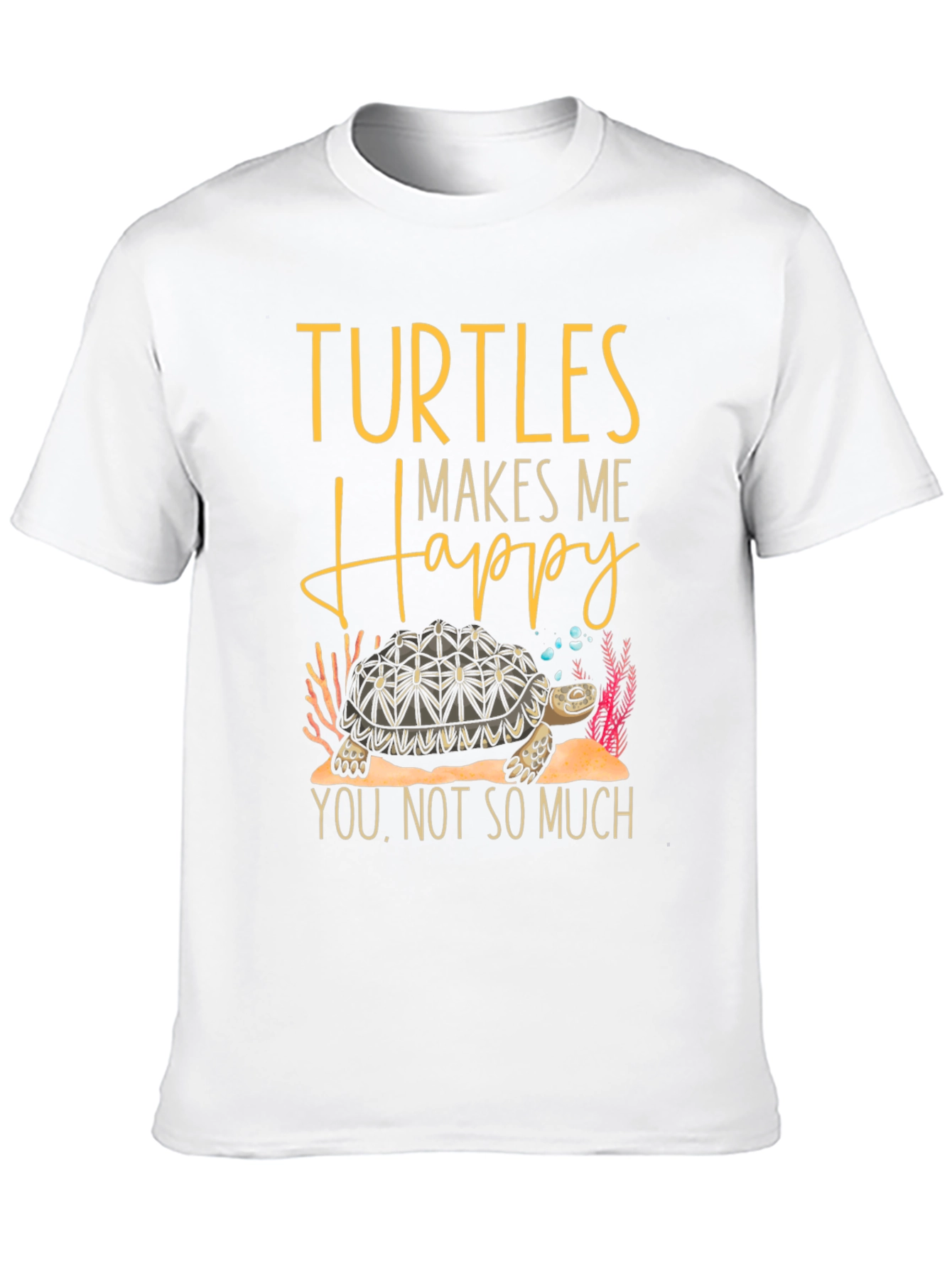 Black Turtles Make Me Happy Graphic T-Shirt view 10