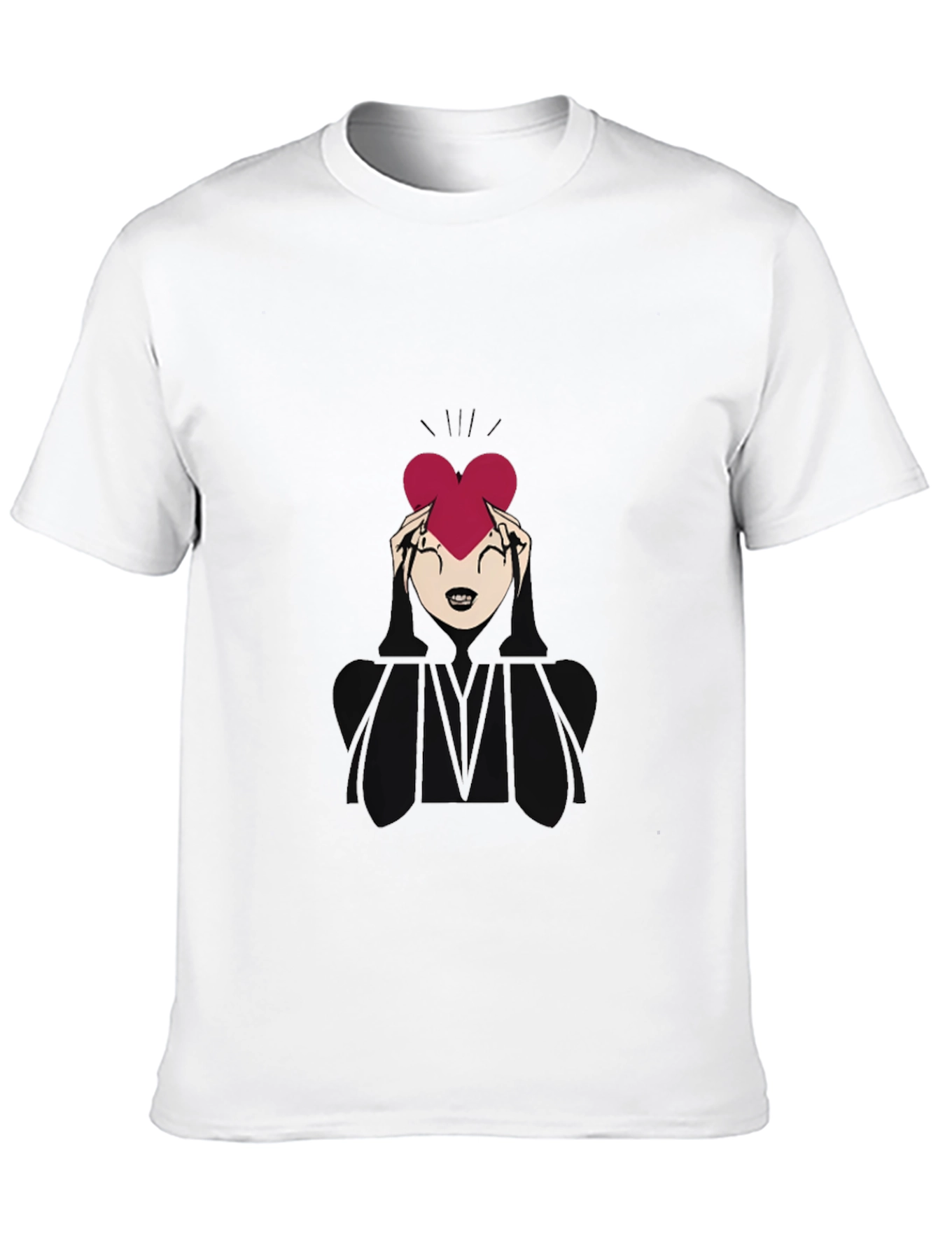Black Heart Hands Graphic Tee - Soft Cotton Blend view 10