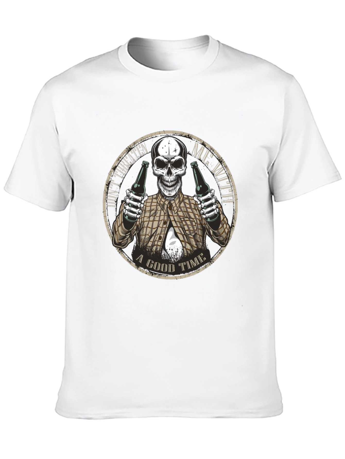 Black Don't Threaten Me Skull Graphic T-Shirt view 10