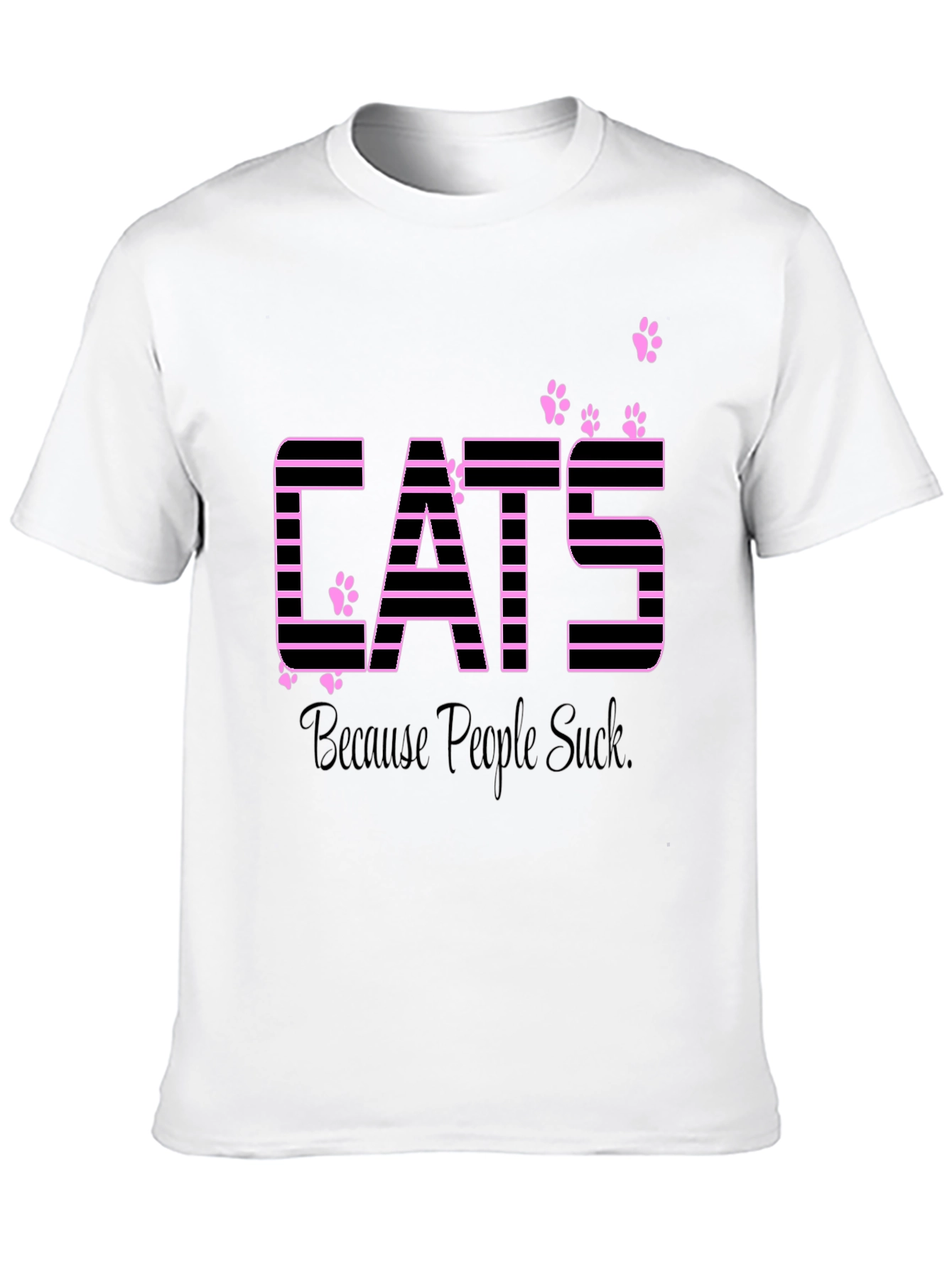 Black Cats Because People Suck Funny Graphic T-Shirt view 10