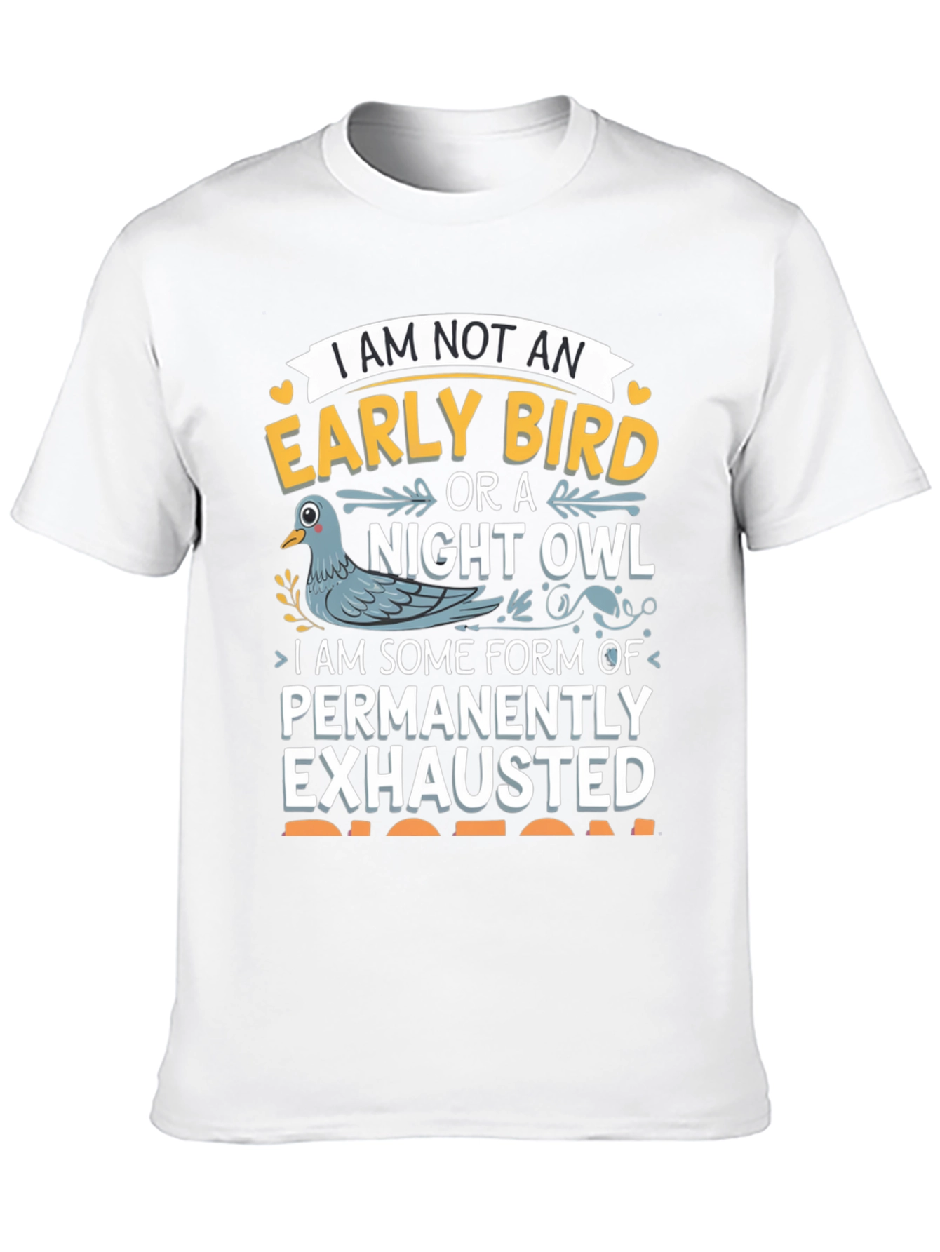 Black Permanently Exhausted Funny T-Shirt view 10