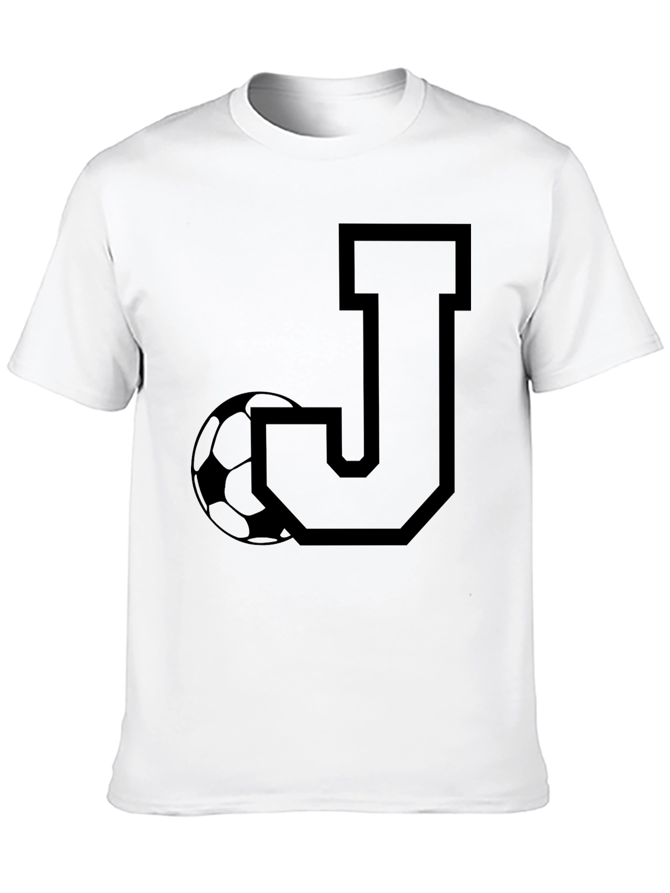 Black Initial J Soccer T-Shirt - Black view 10