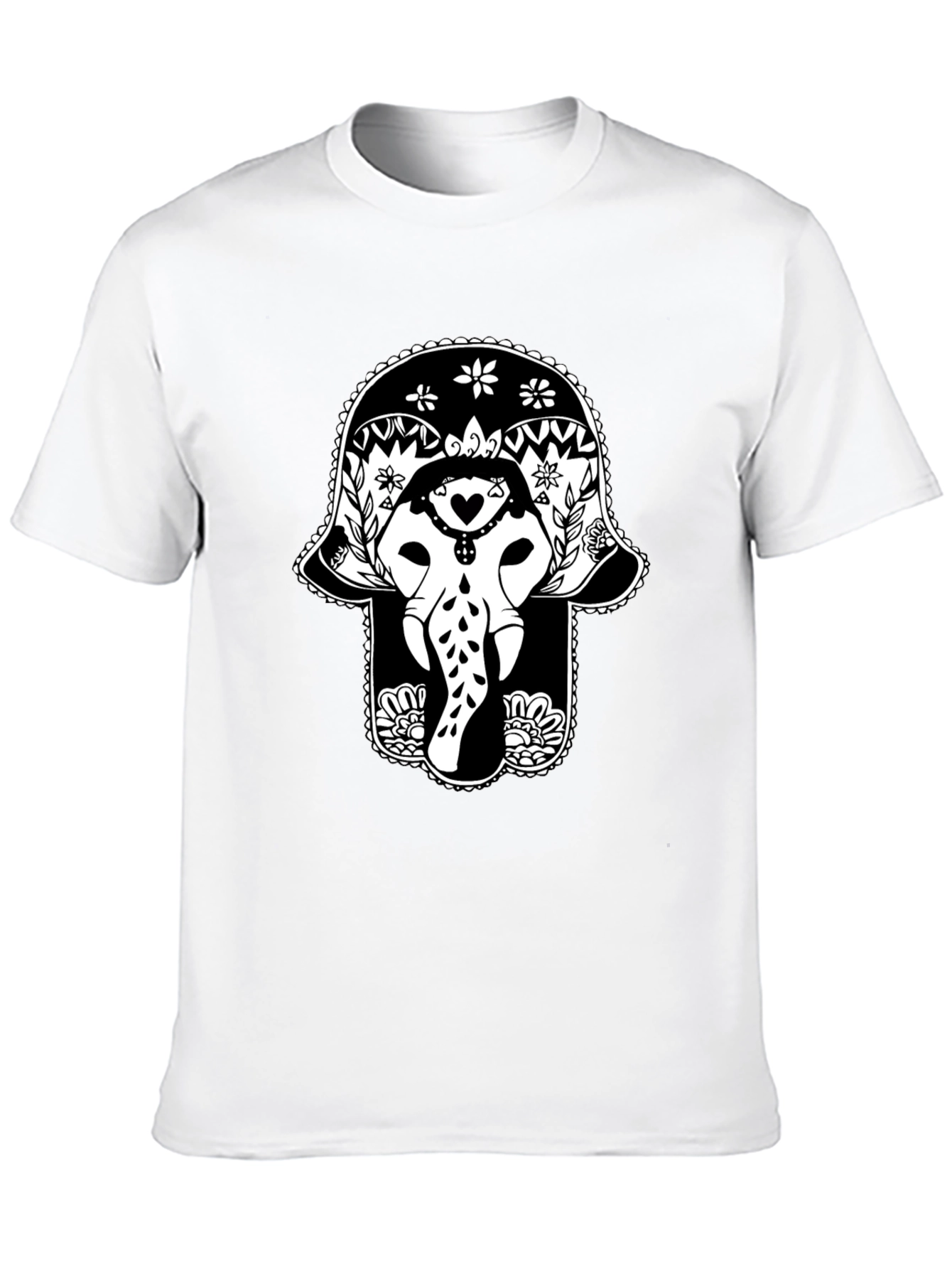 Black Elephant Hamsa Graphic Tee - Black view 10
