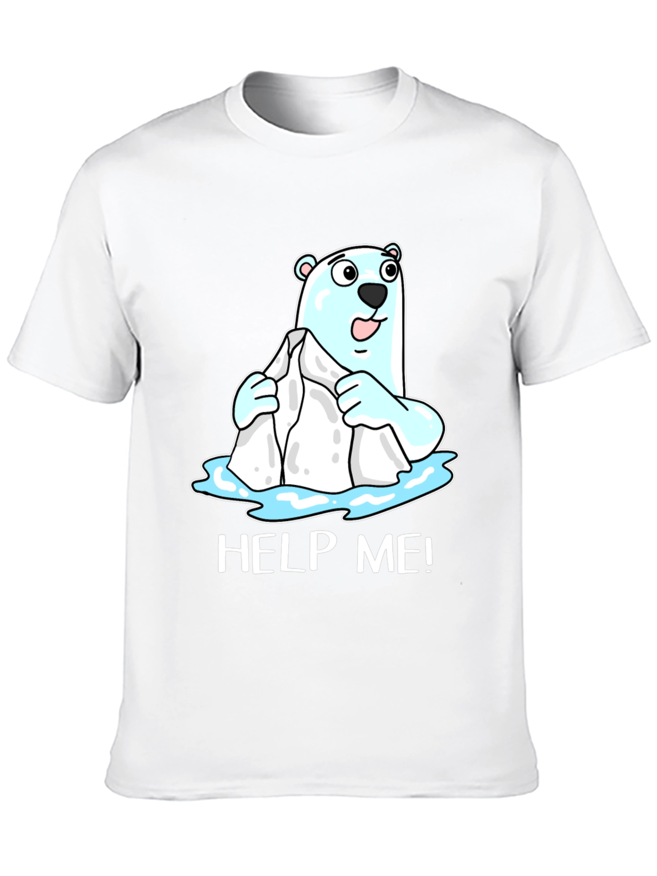 Black Help Me Polar Bear Graphic T-Shirt view 10
