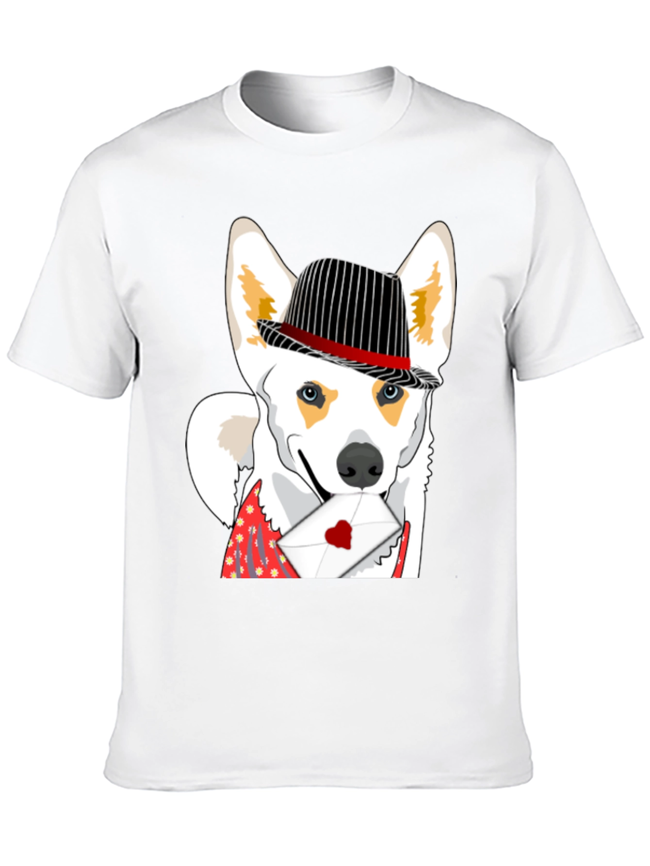 Black Dog in Hat Valentine's T-Shirt view 10