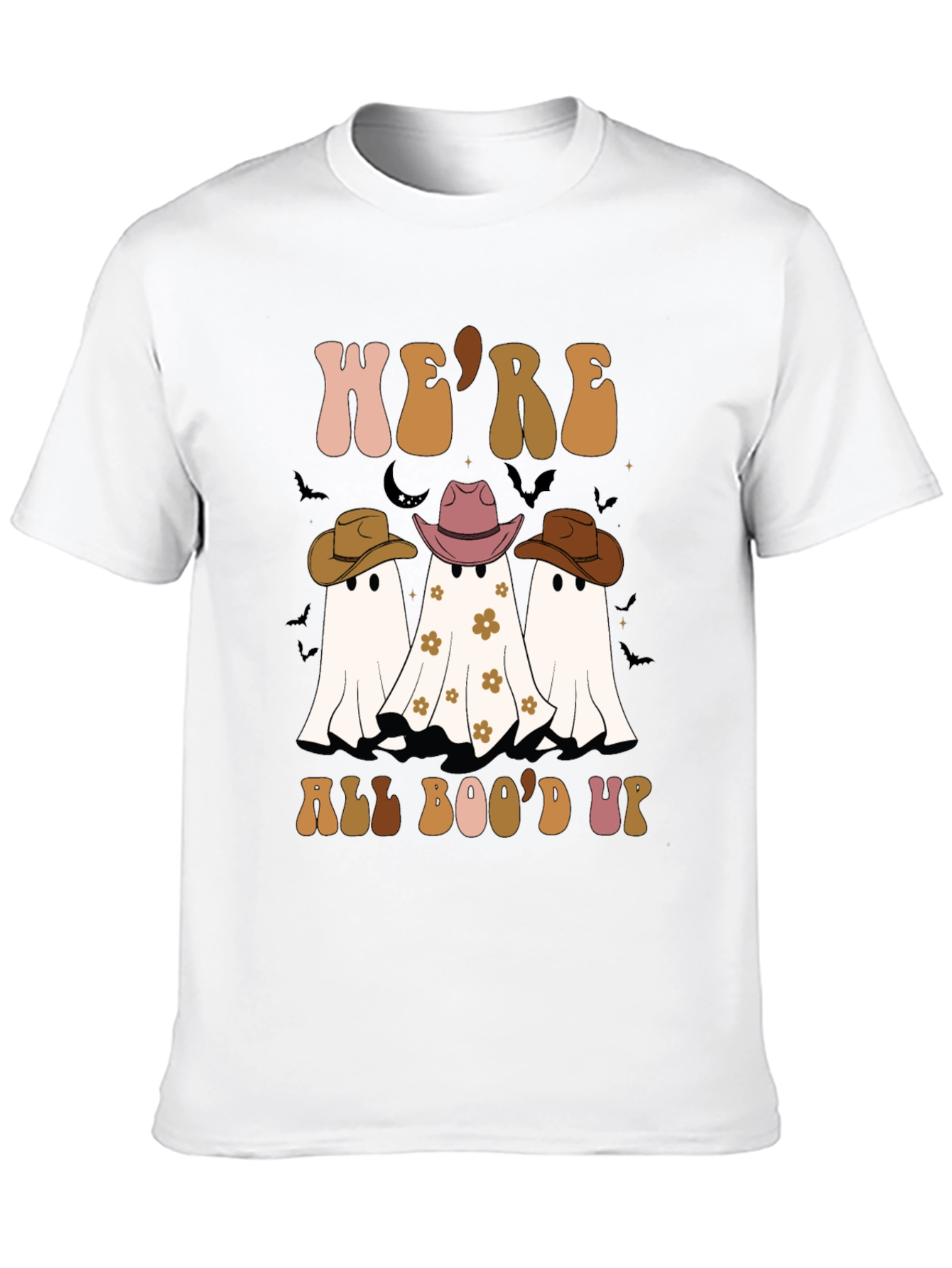 Black Halloween Ghost Crew Neck T-Shirt view 10