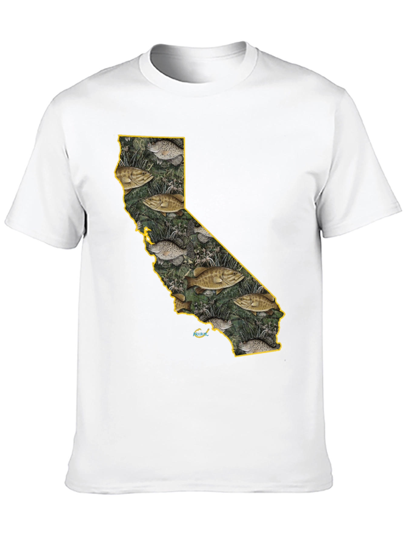Black California Fish Graphic Tee - Bass Fishing T-Shirt view 10