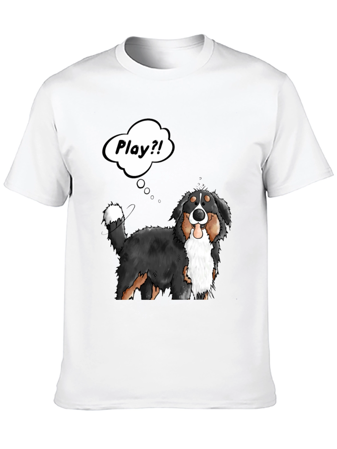 Black Playful Dog Cartoon Graphic T-Shirt view 10