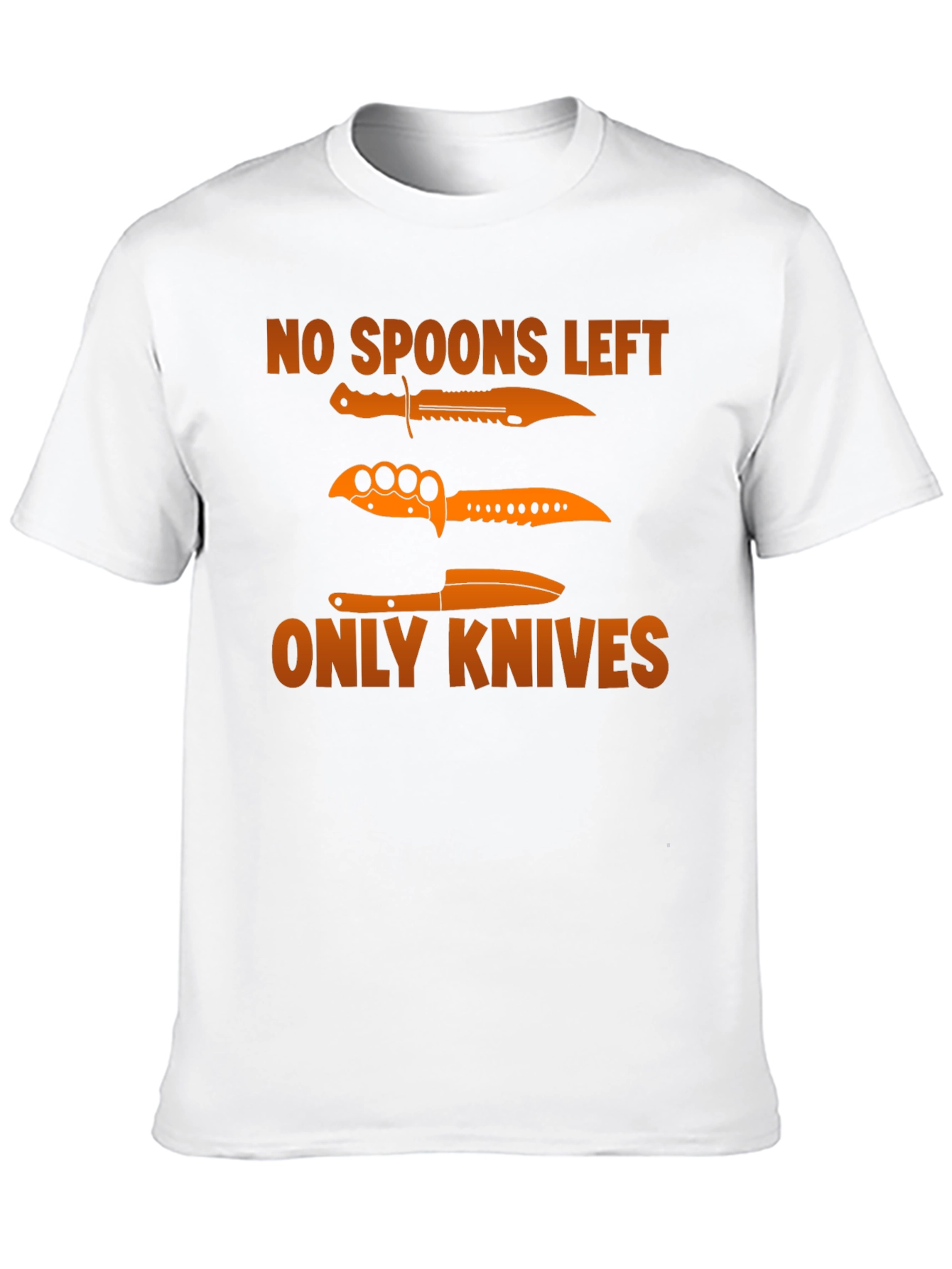 Black No Spoons Left Only Knives T-Shirt view 10