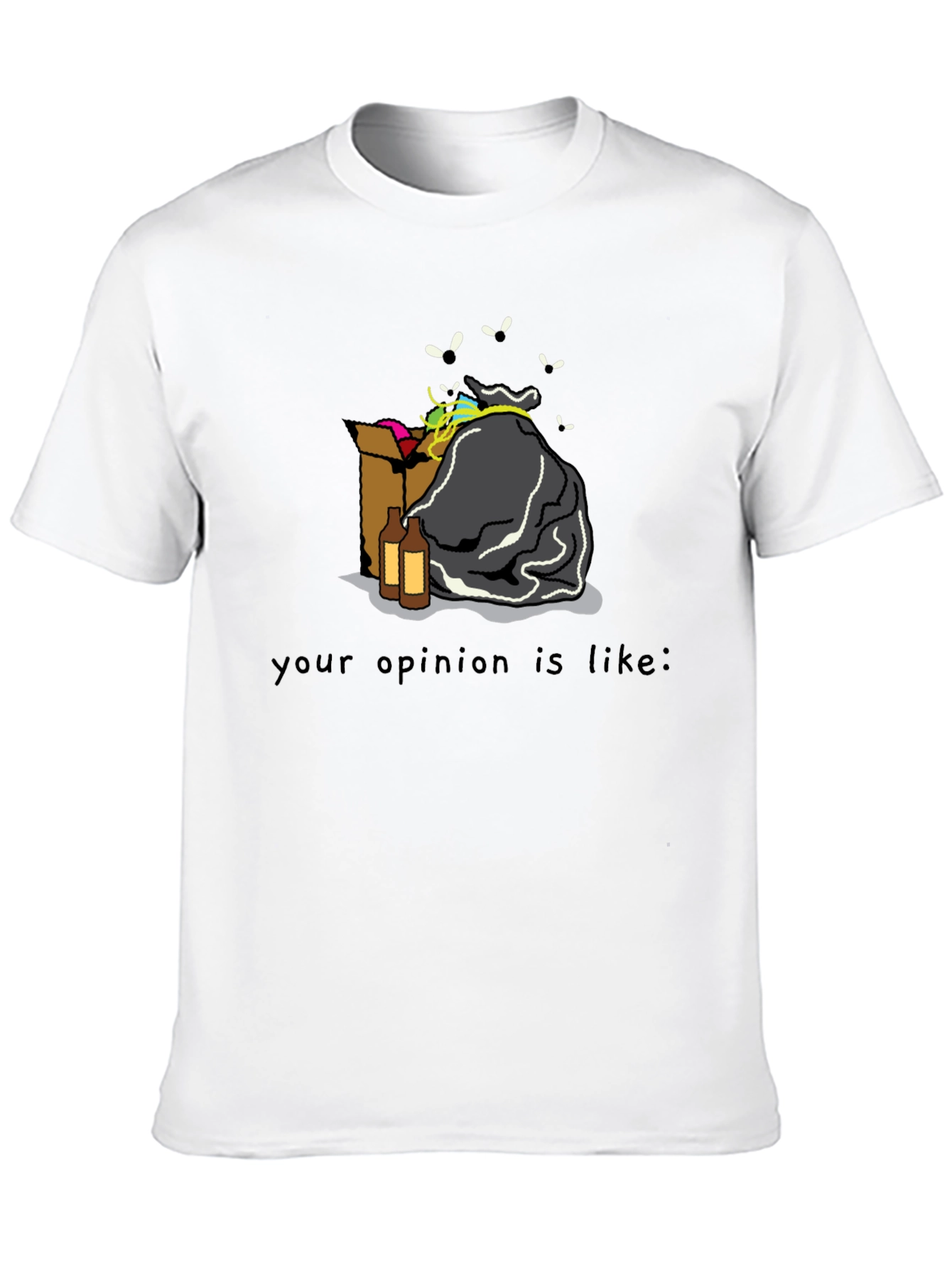Black Opinion Trash T-Shirt - Funny Graphic Tee view 10