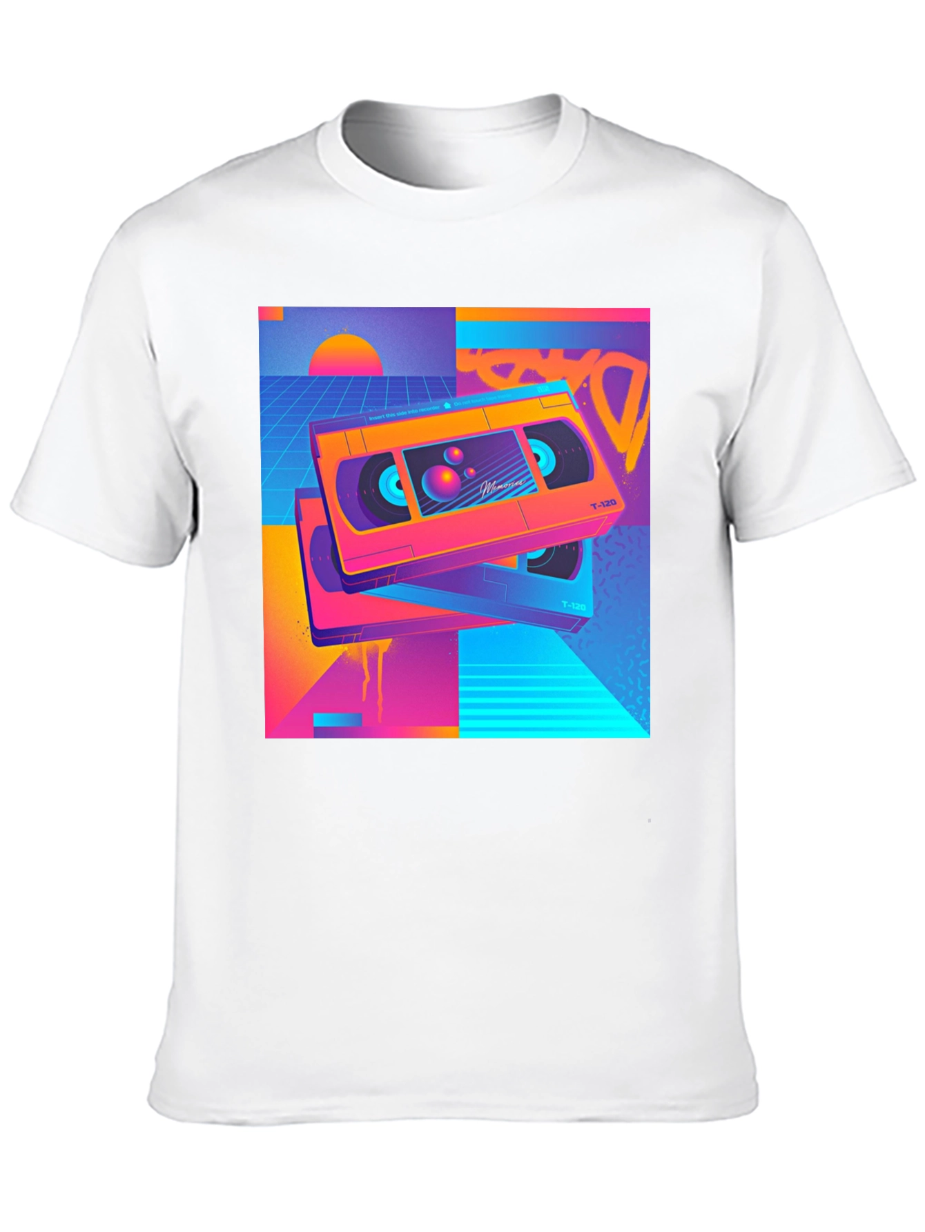 Black Retro Wave VHS T-Shirt - 80s Aesthetic Design view 10