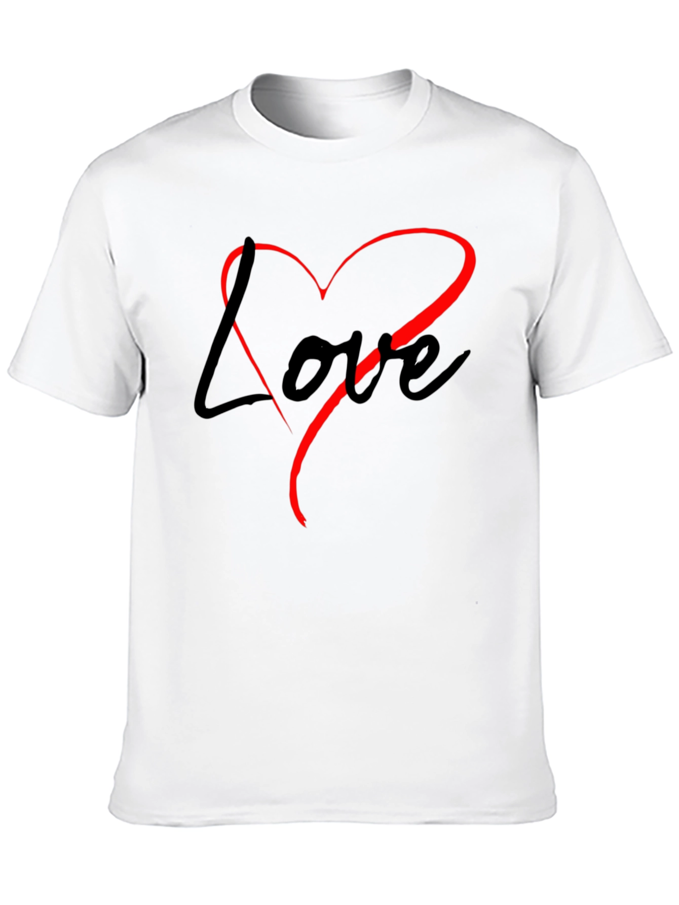 Black Love Heart Graphic Black T-Shirt view 10