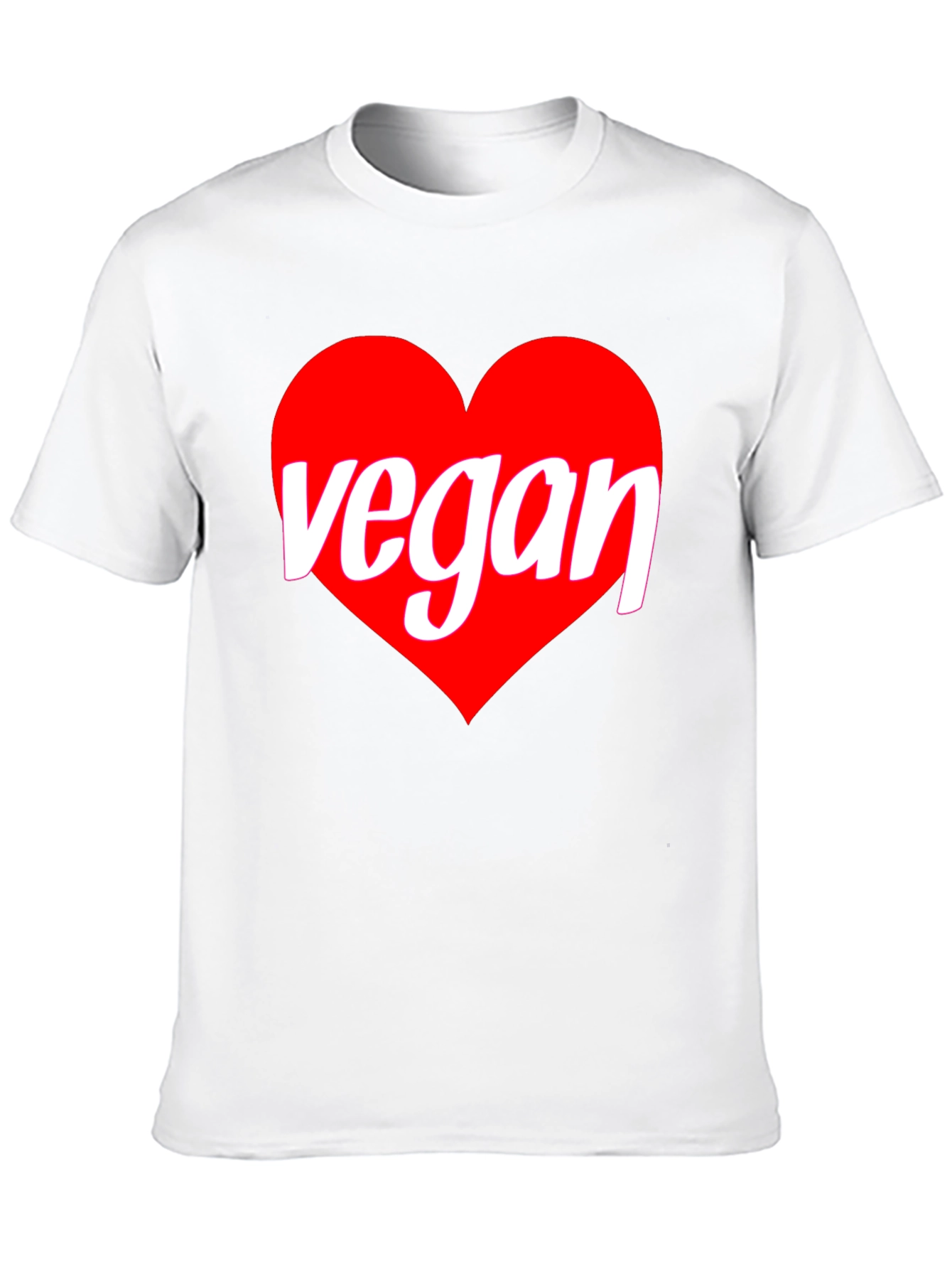 Black Vegan Heart Graphic T-Shirt - Black Crew Neck Tee view 10