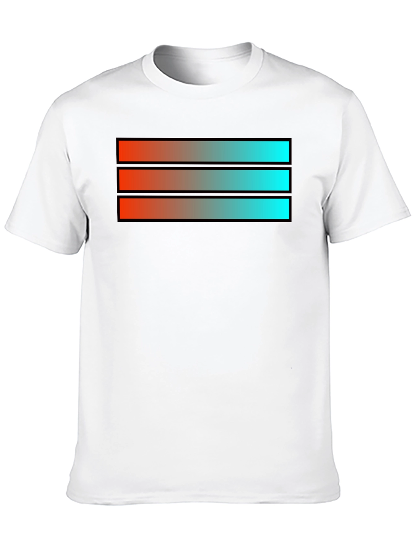 Black Gradient Stripe Graphic Tee - Modern Style view 10