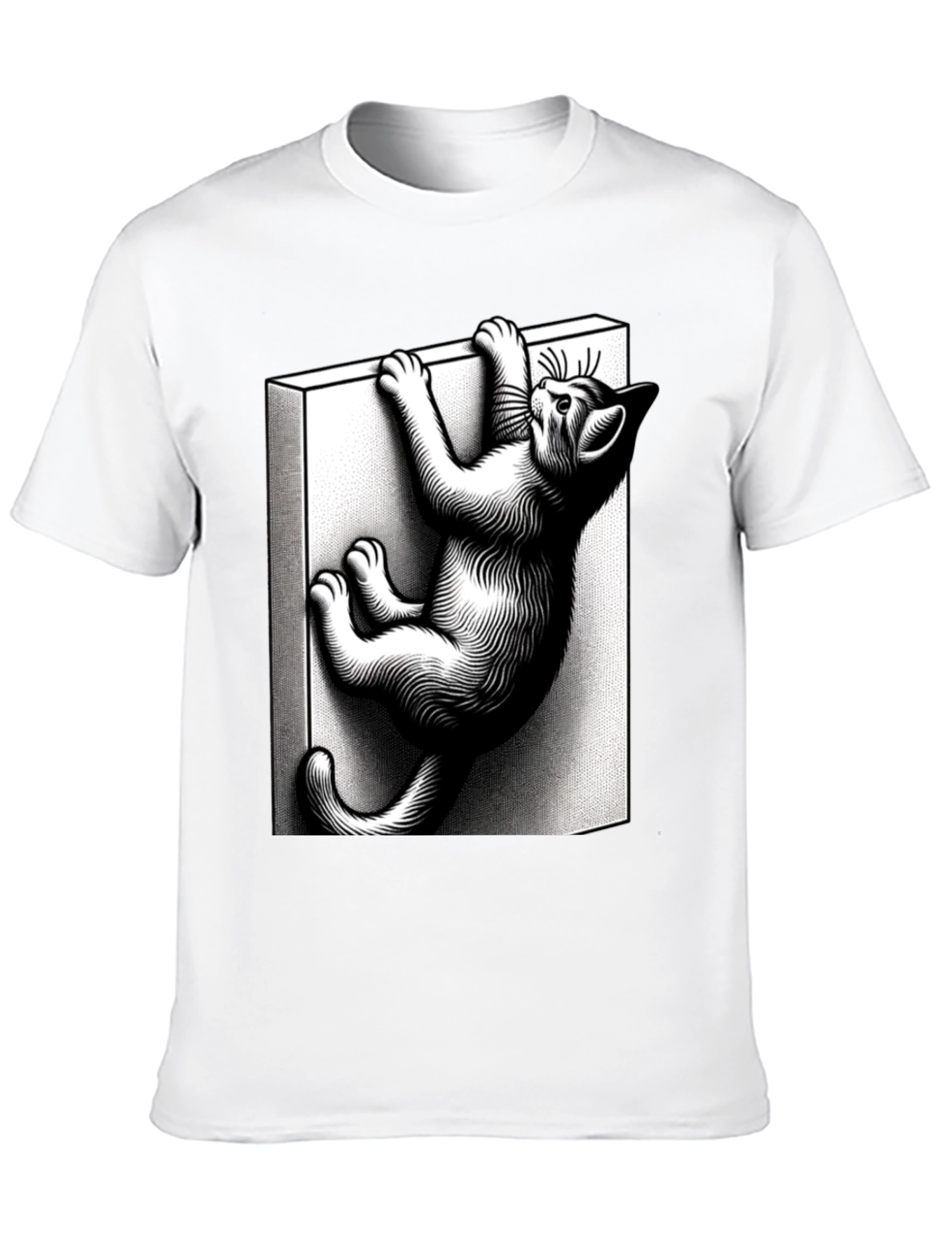 Black Climbing Cat Graphic Tee - Black Cotton Blend view 10