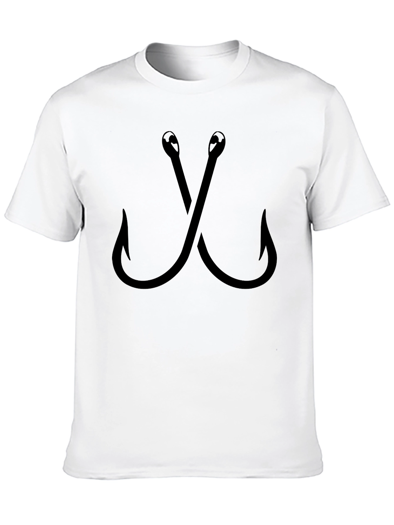 Black Fishing Hooks Black T-Shirt view 10