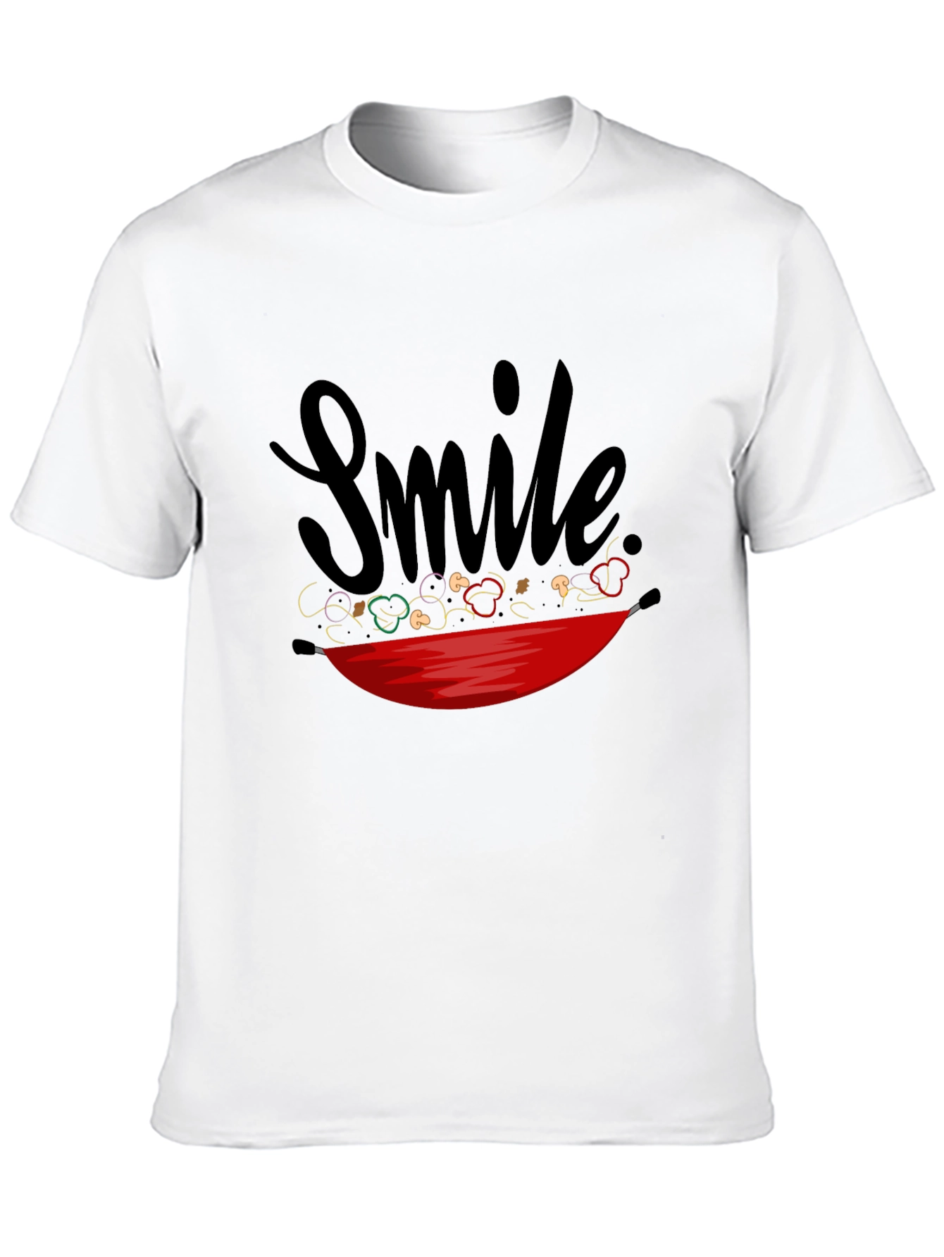 Black Smile Stir-Fry T-Shirt - Whimsical Graphic Tee view 10
