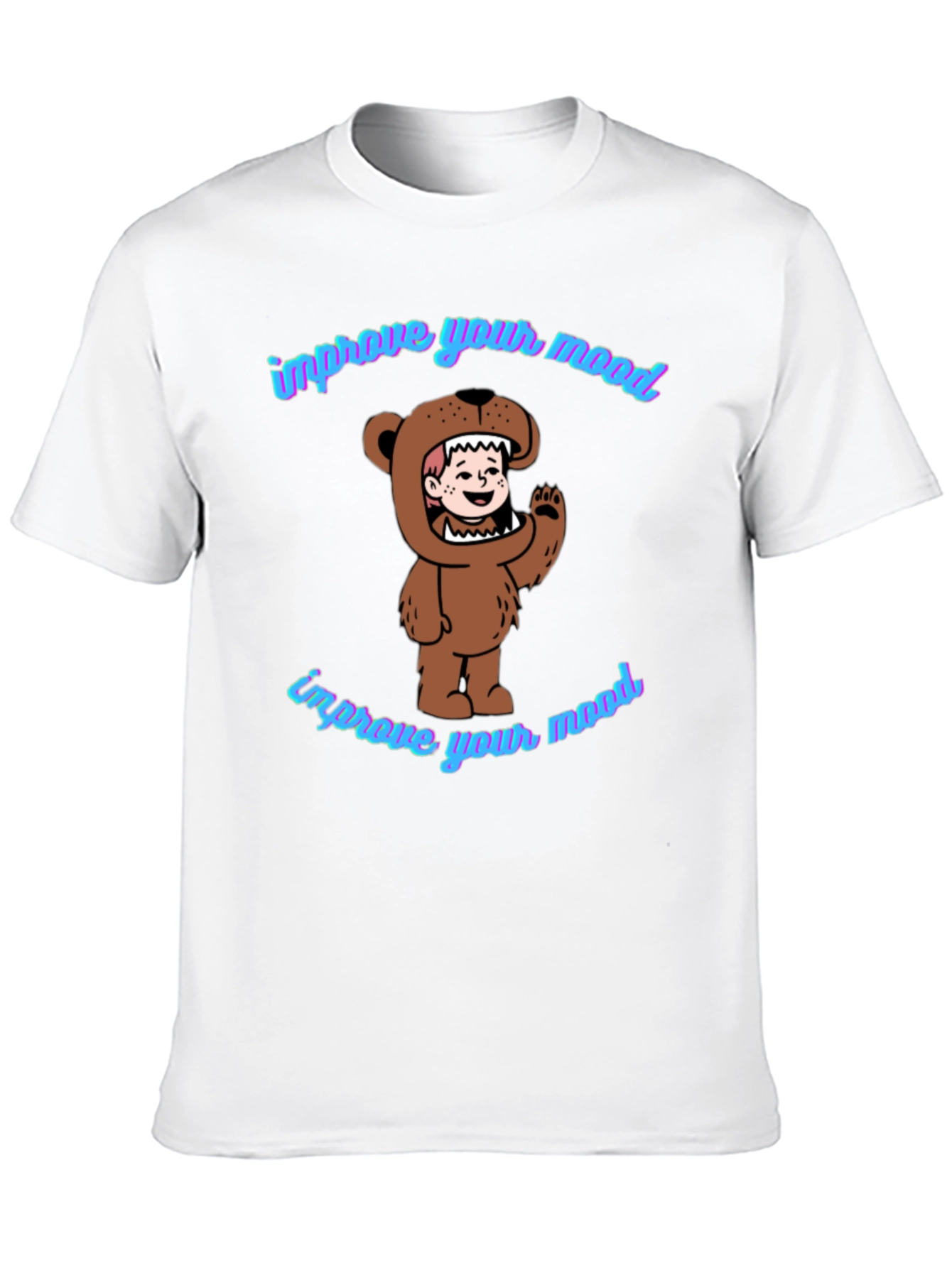 Black Improve Your Mood Bear Costume T-Shirt view 10