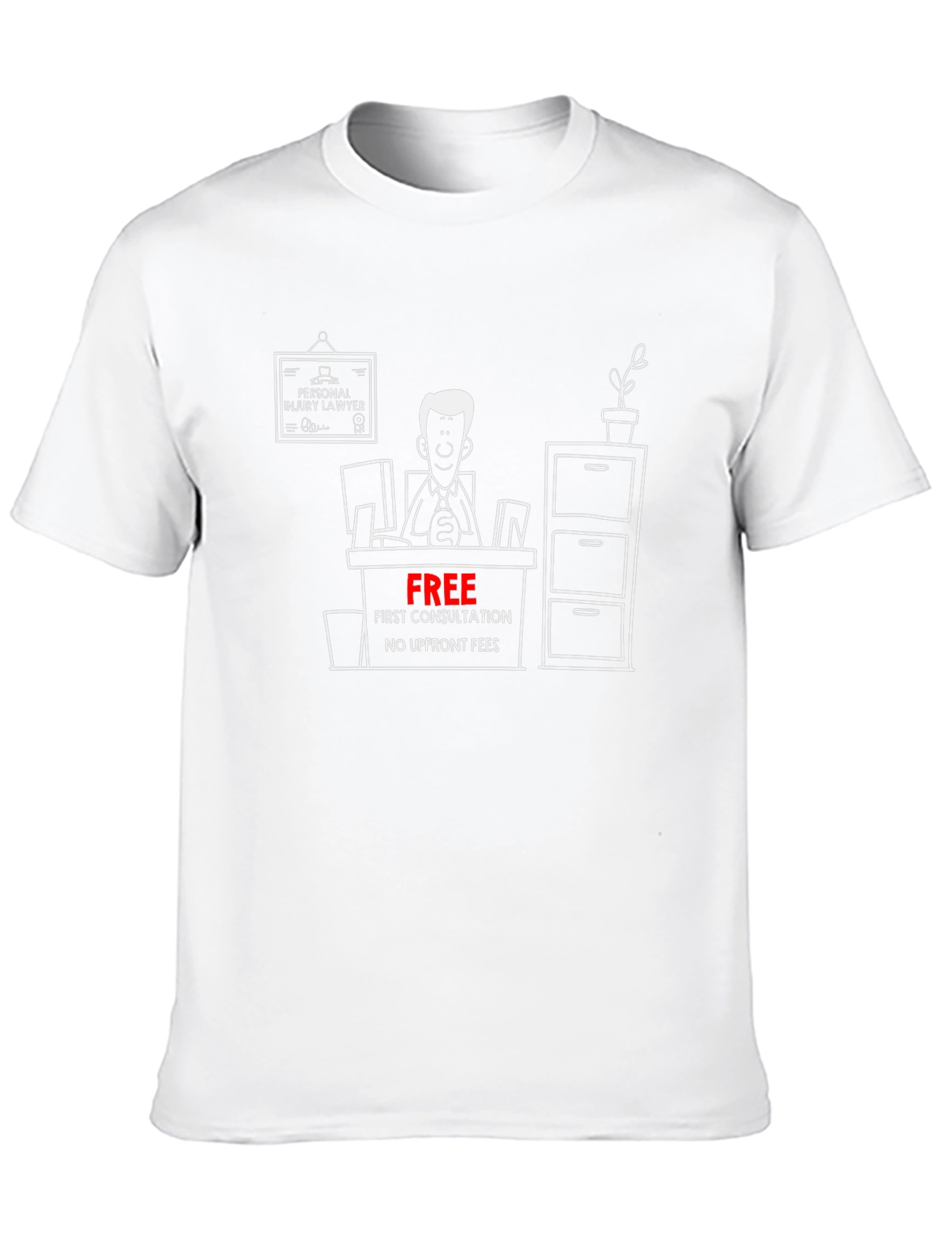 Black Lawyer Cartoon Graphic Tee - Free Consultation T-Shirt view 10