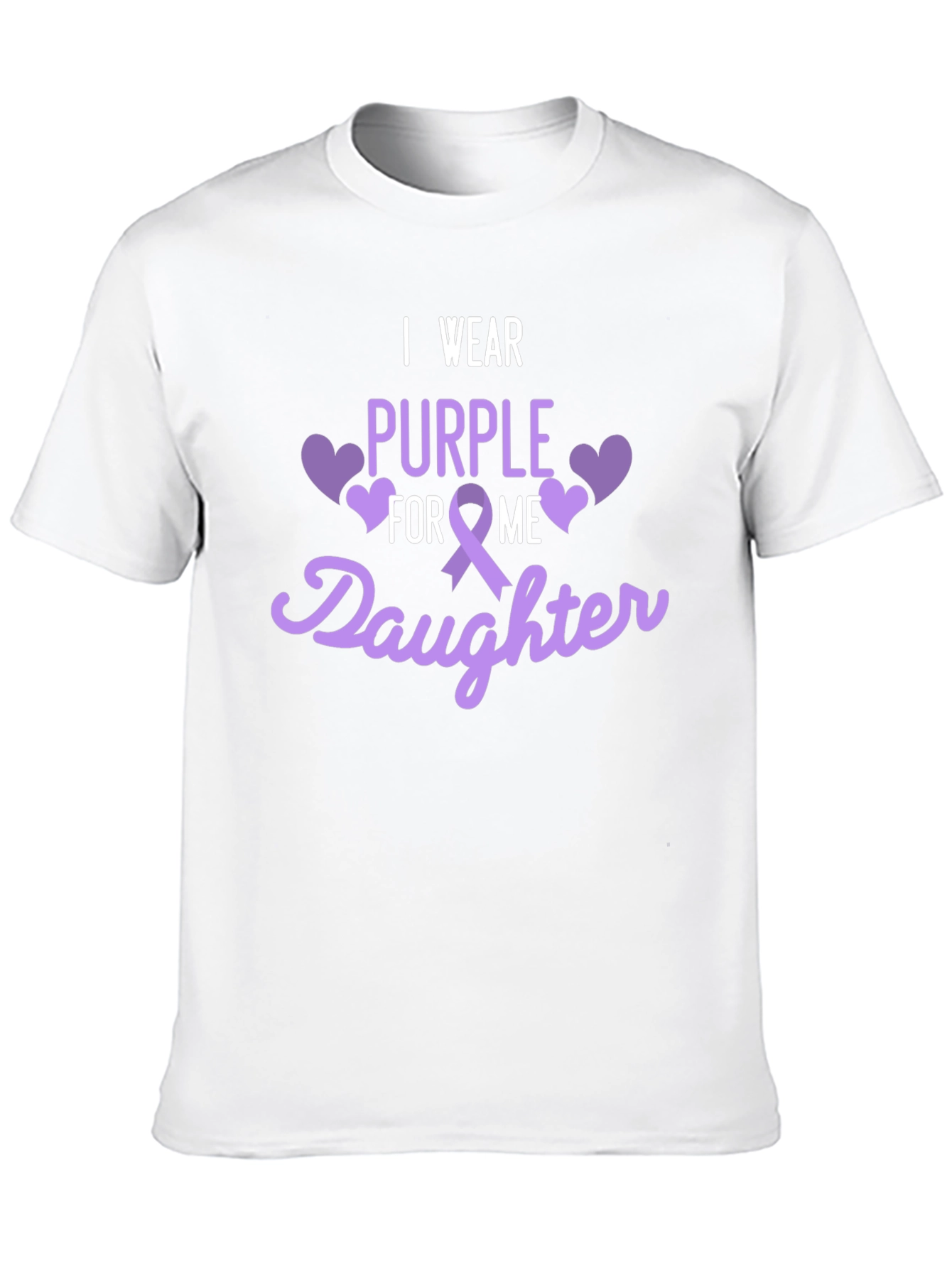 Black Purple Ribbon Daughter Support T-Shirt view 10