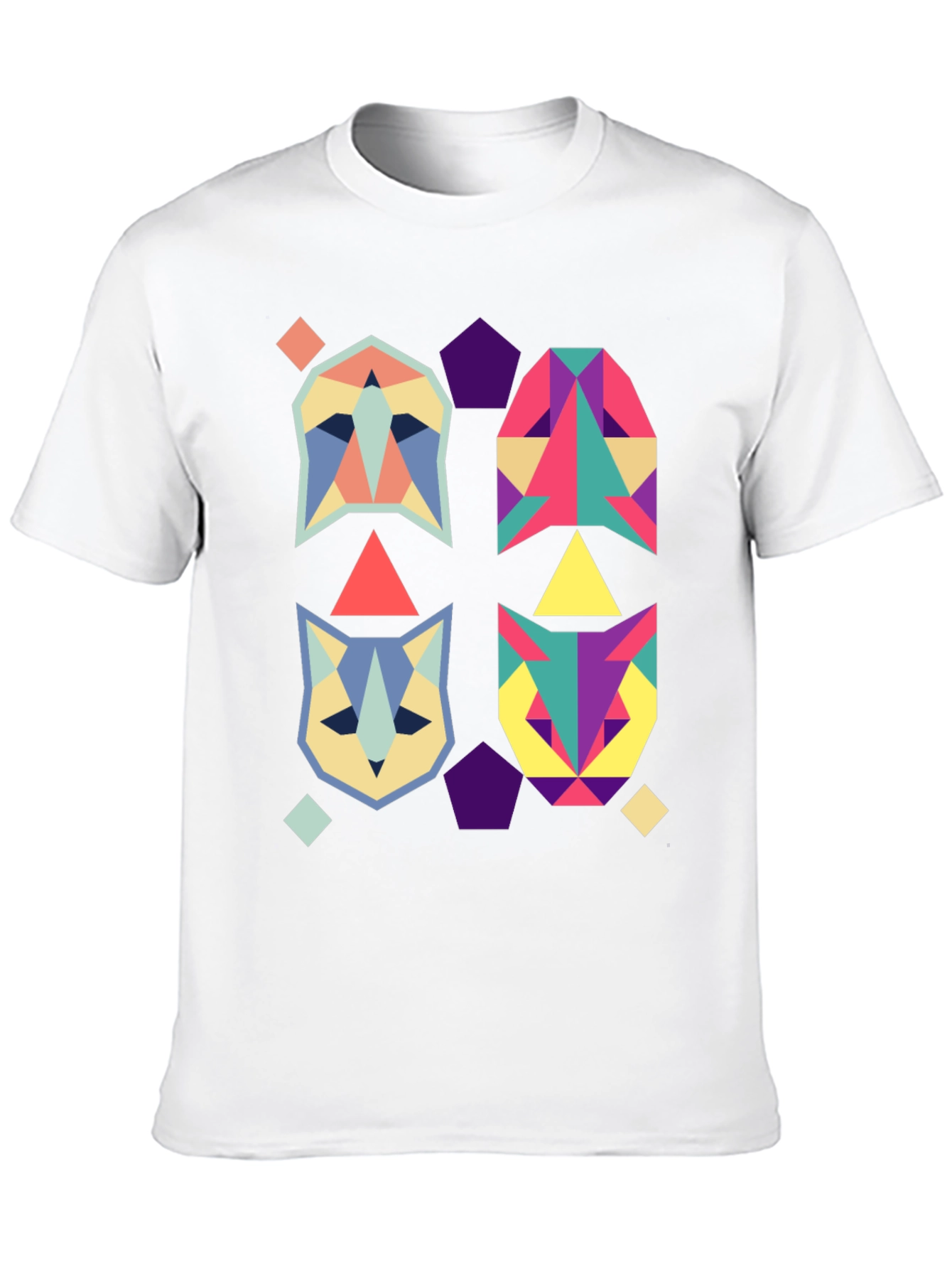 Black Geometric Animal Print Black T-Shirt view 10