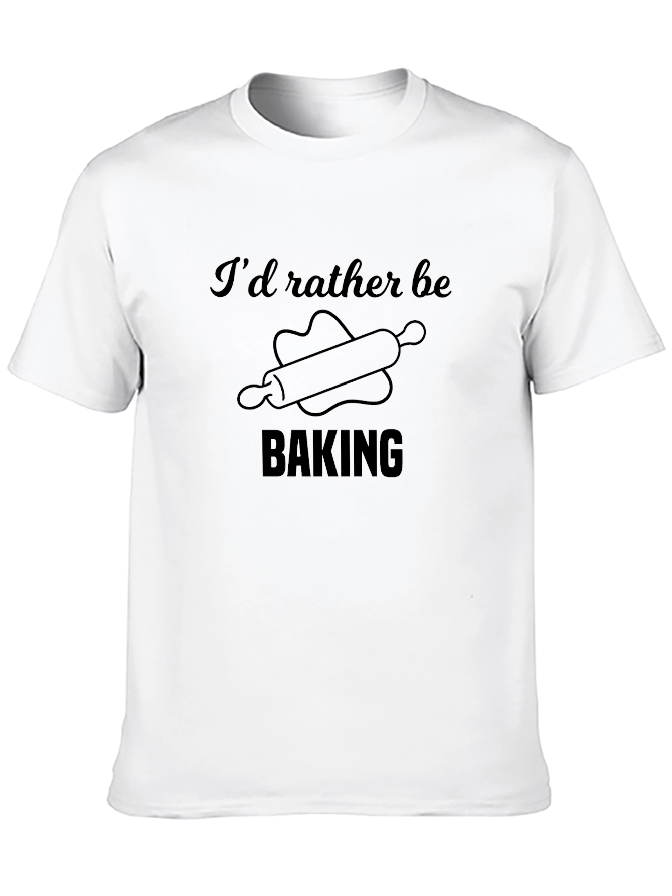 Black I'd Rather Be Baking T-Shirt view 10
