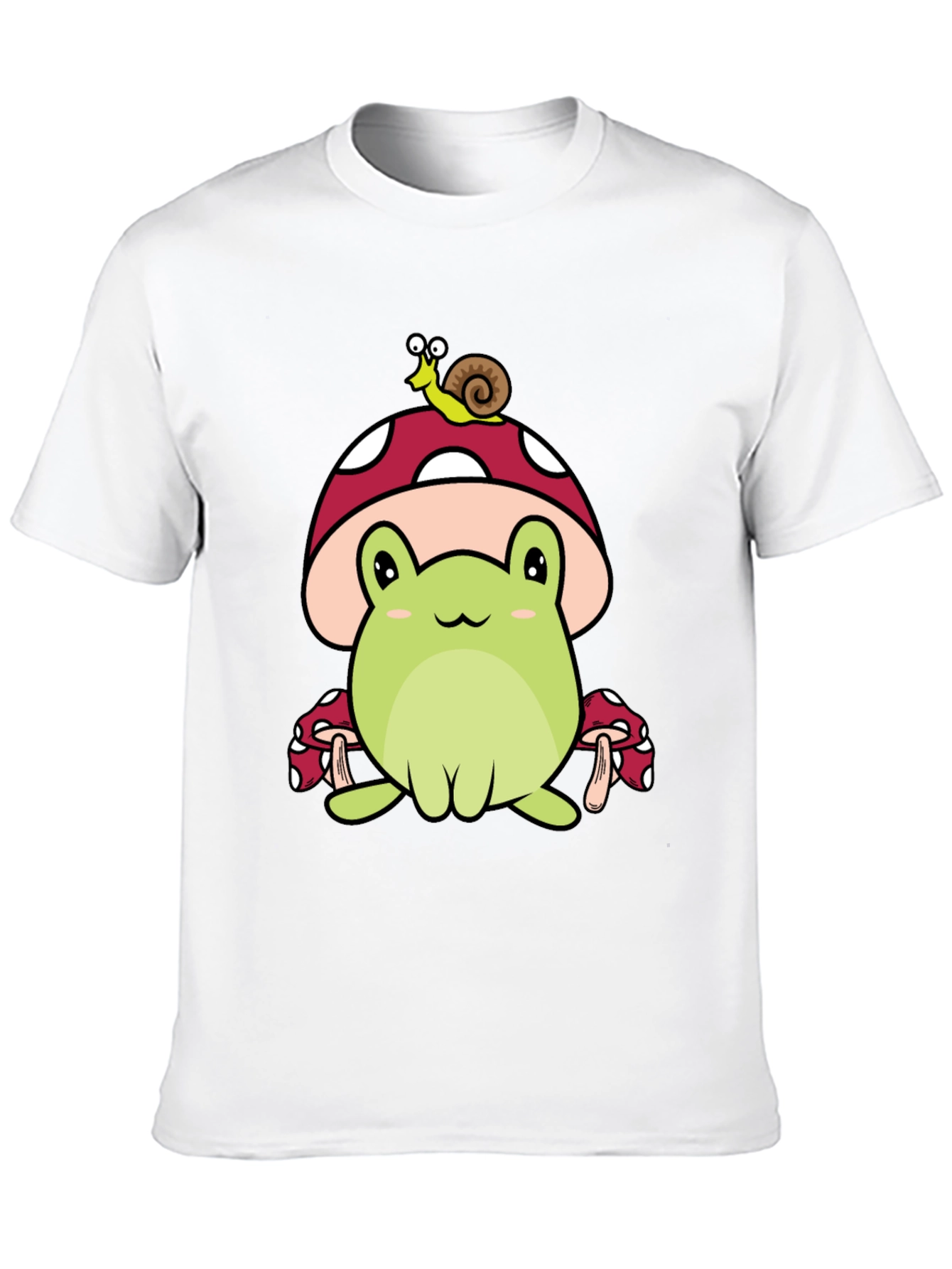 Black Frog & Snail Mushroom T-Shirt - Cute Cartoon Tee view 10