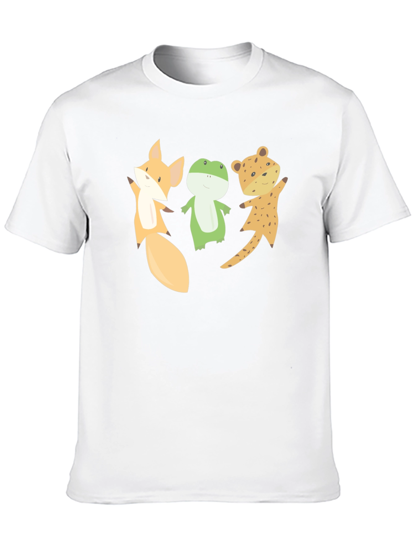 Black Cartoon Animal Friends Black T-Shirt view 10