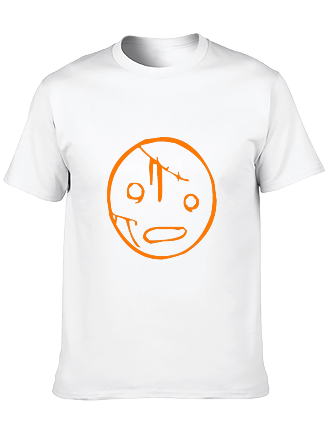 Black Unique Graphic Tee - Cracked Smiley Face view 10