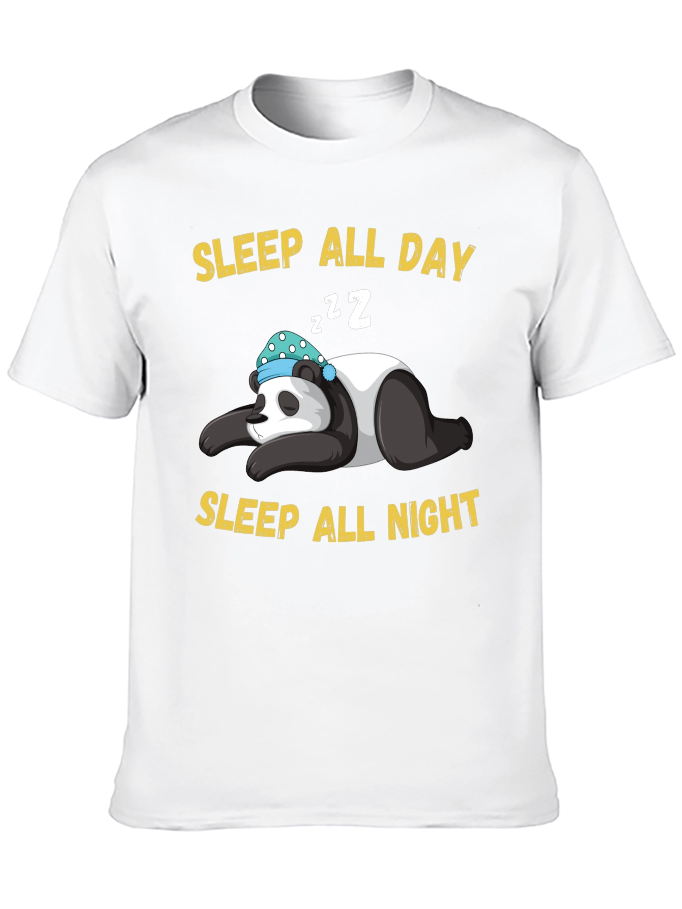 Black Sleepy Panda Tee - Sleep All Day/Night view 10