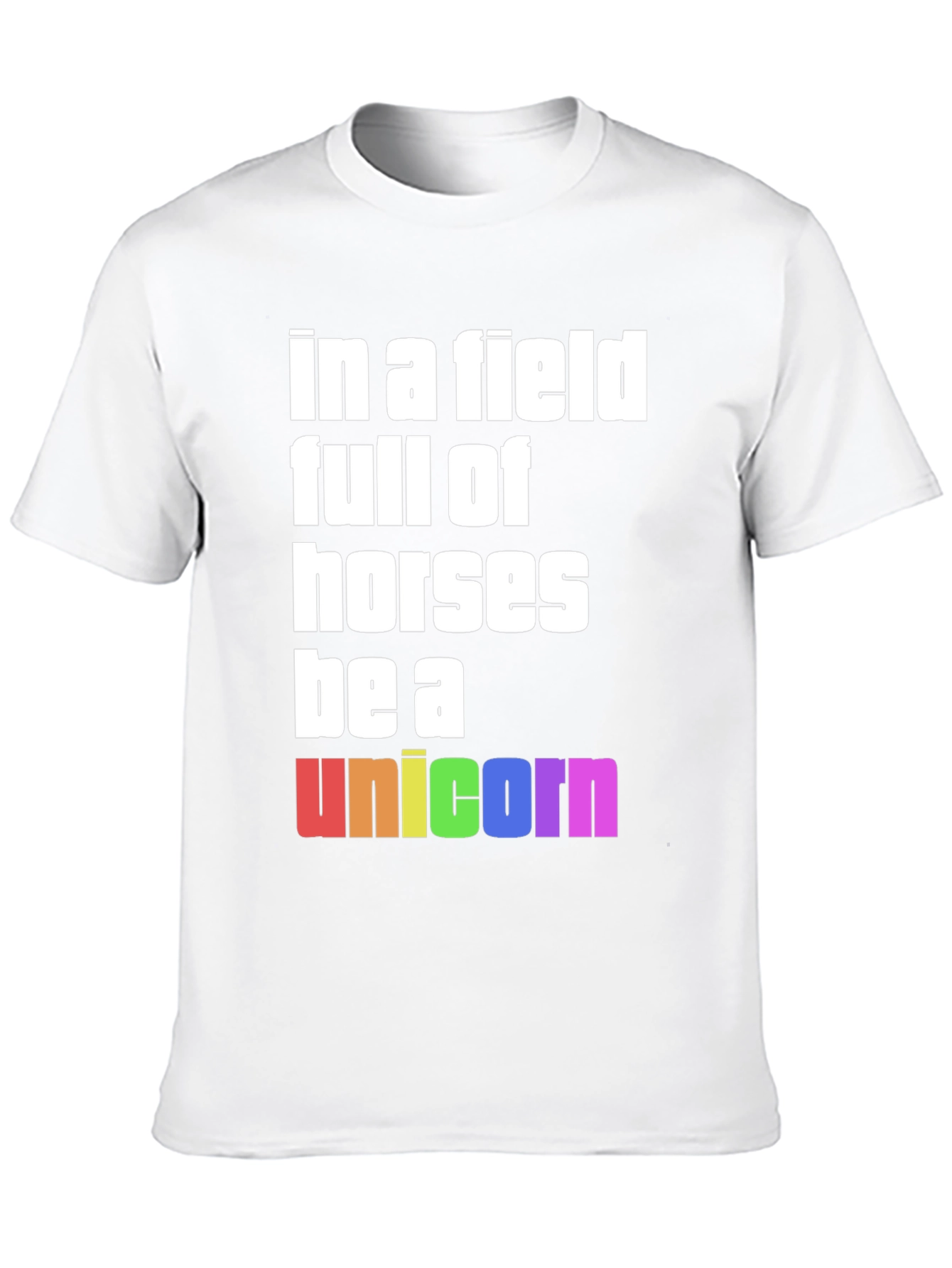 Black Be A Unicorn Rainbow Graphic T-Shirt view 10