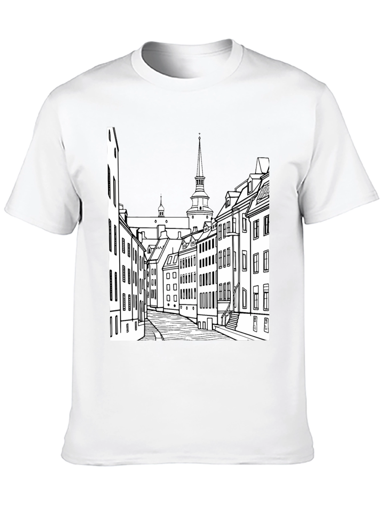 Black Urban Sketch Black Tee view 10