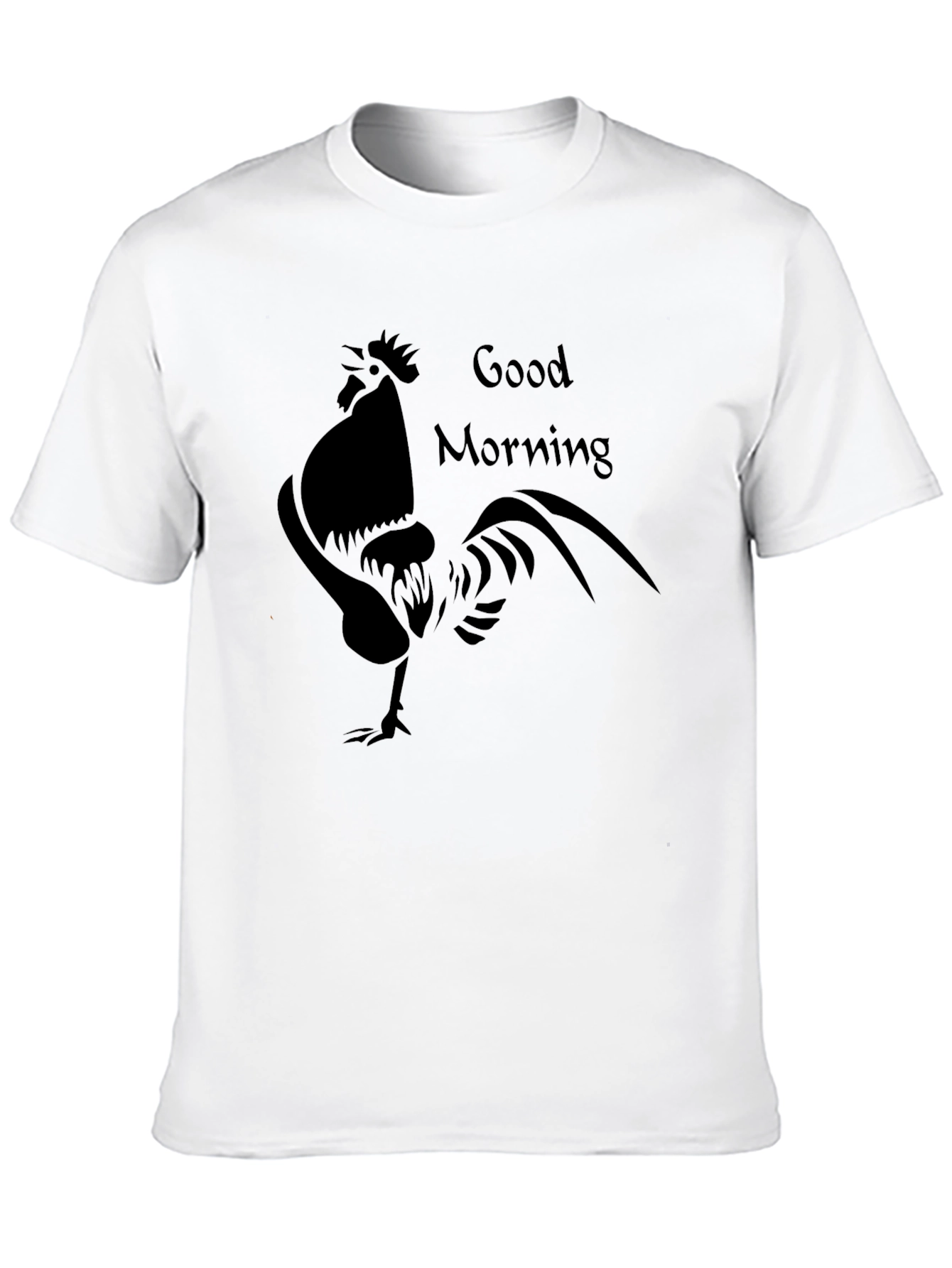 Black Good Morning Rooster Graphic Tee - Black view 10