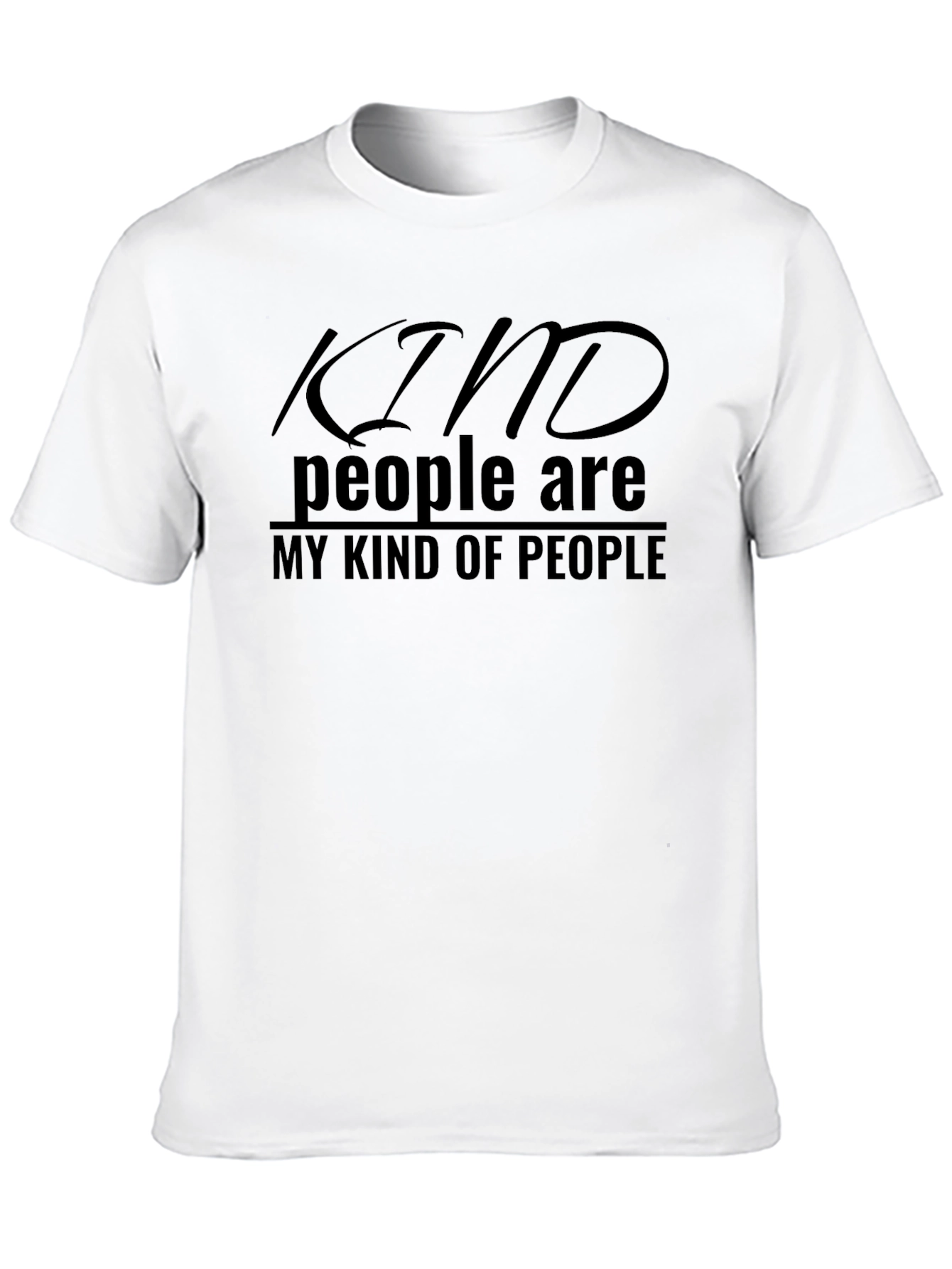 Black Kind People T-Shirt - Black Crew Neck Tee view 10