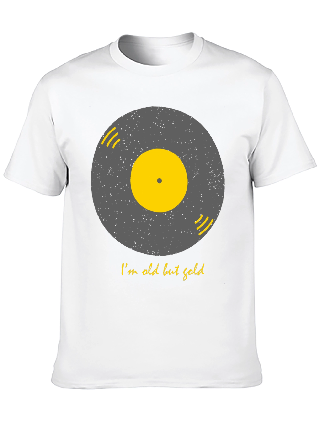 Black Retro Vinyl Record T-Shirt - I'm Old But Gold view 10