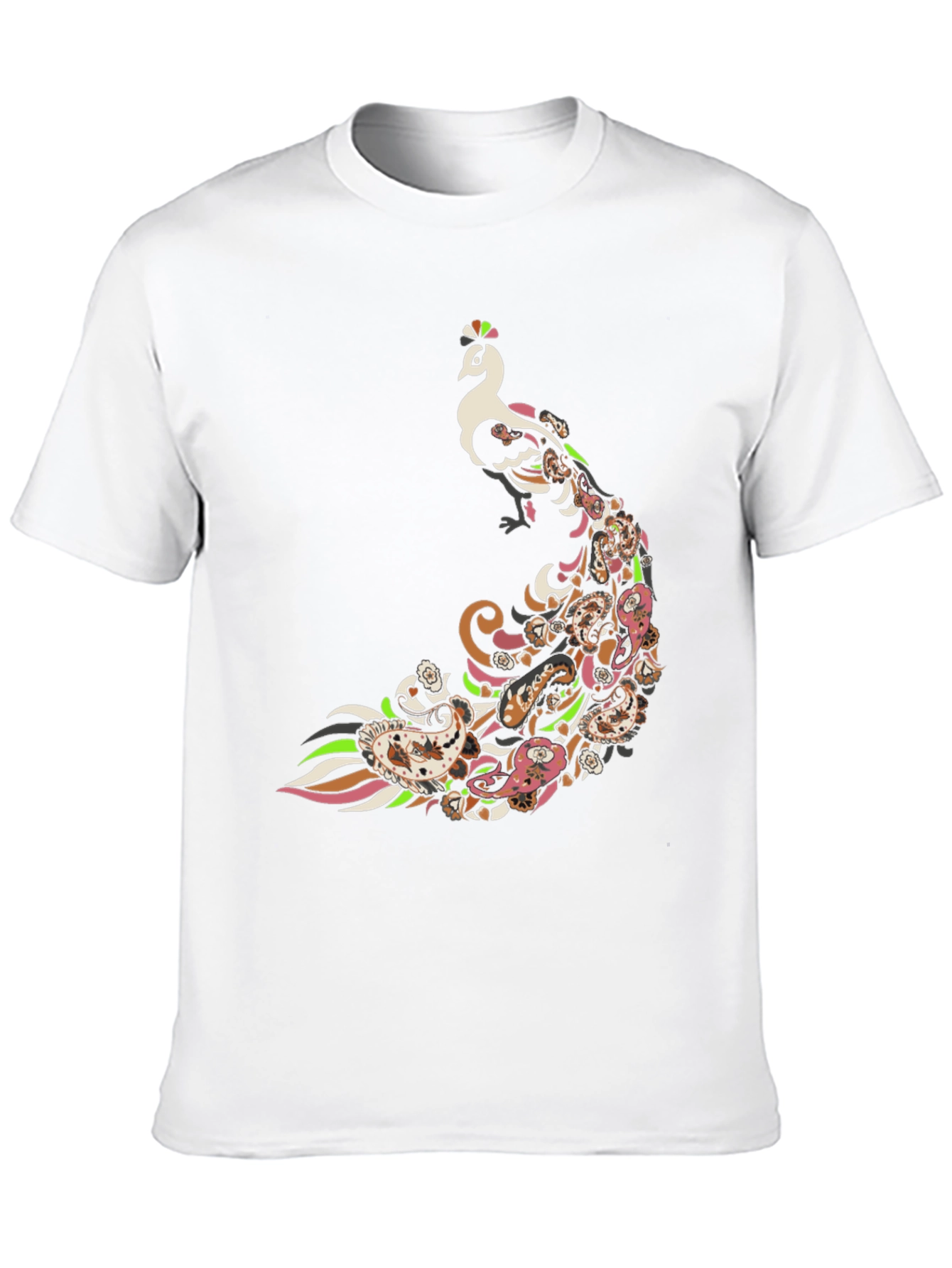 Black Peacock Paisley Graphic Tee - Men's Black T-Shirt view 10