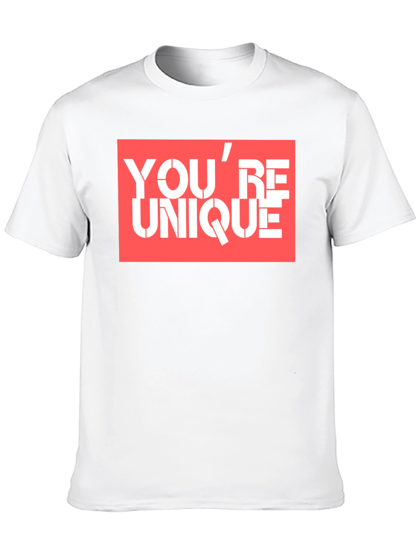 Black You're Unique Graphic Tee - Black Cotton T-Shirt view 10