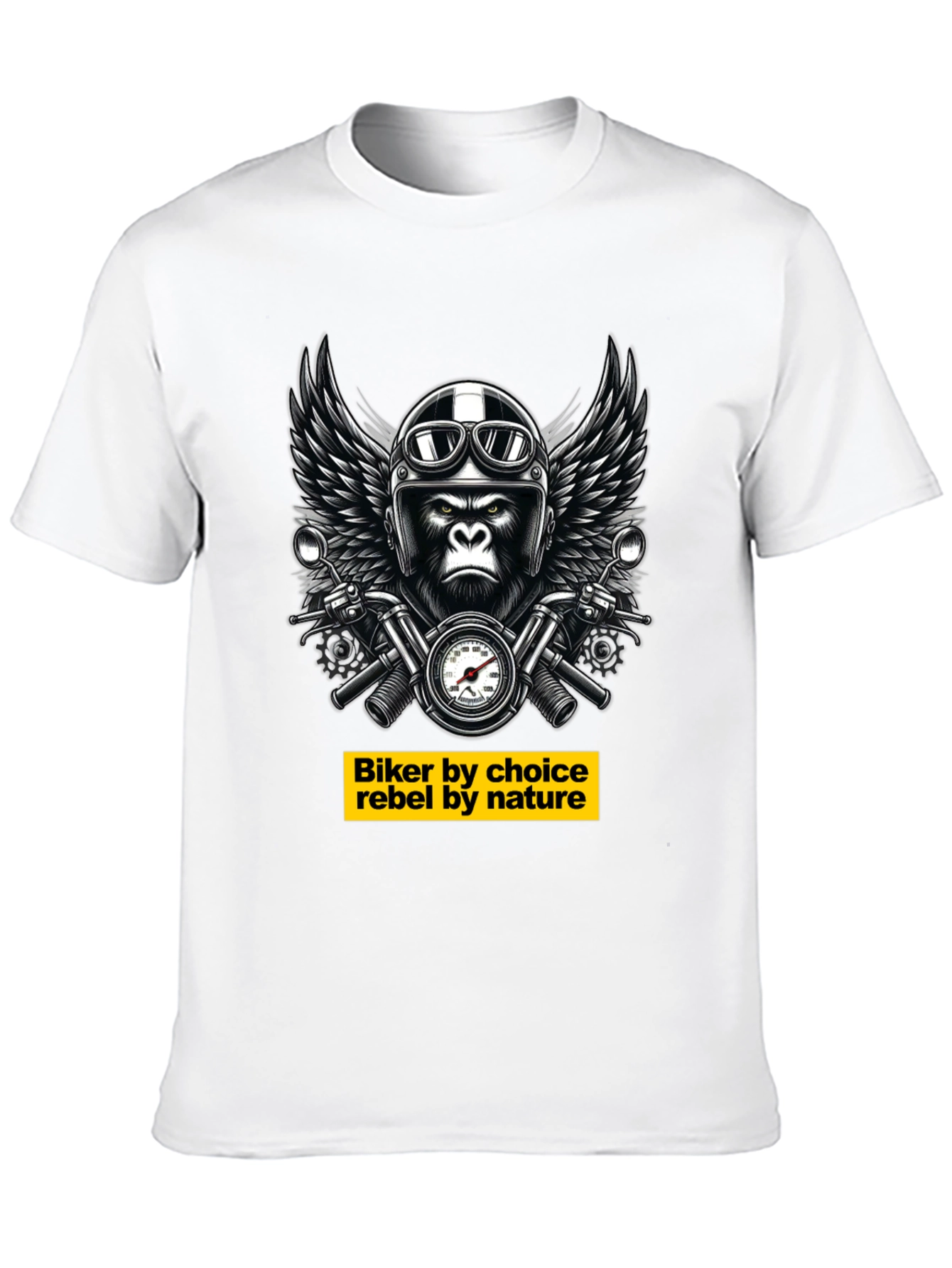 Black Biker Gorilla T-Shirt - Rebel Nature Tee view 10